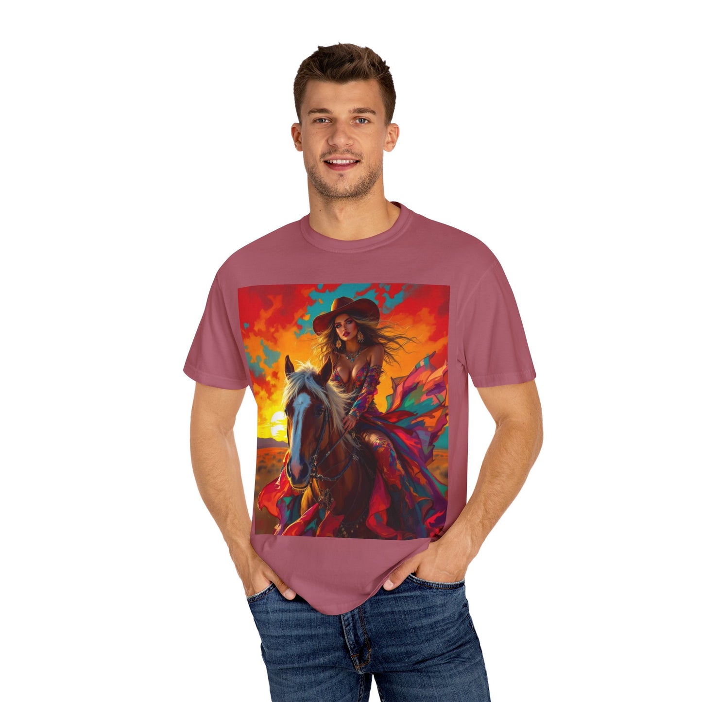 Sunset Cowgirl Horse T-Shirt