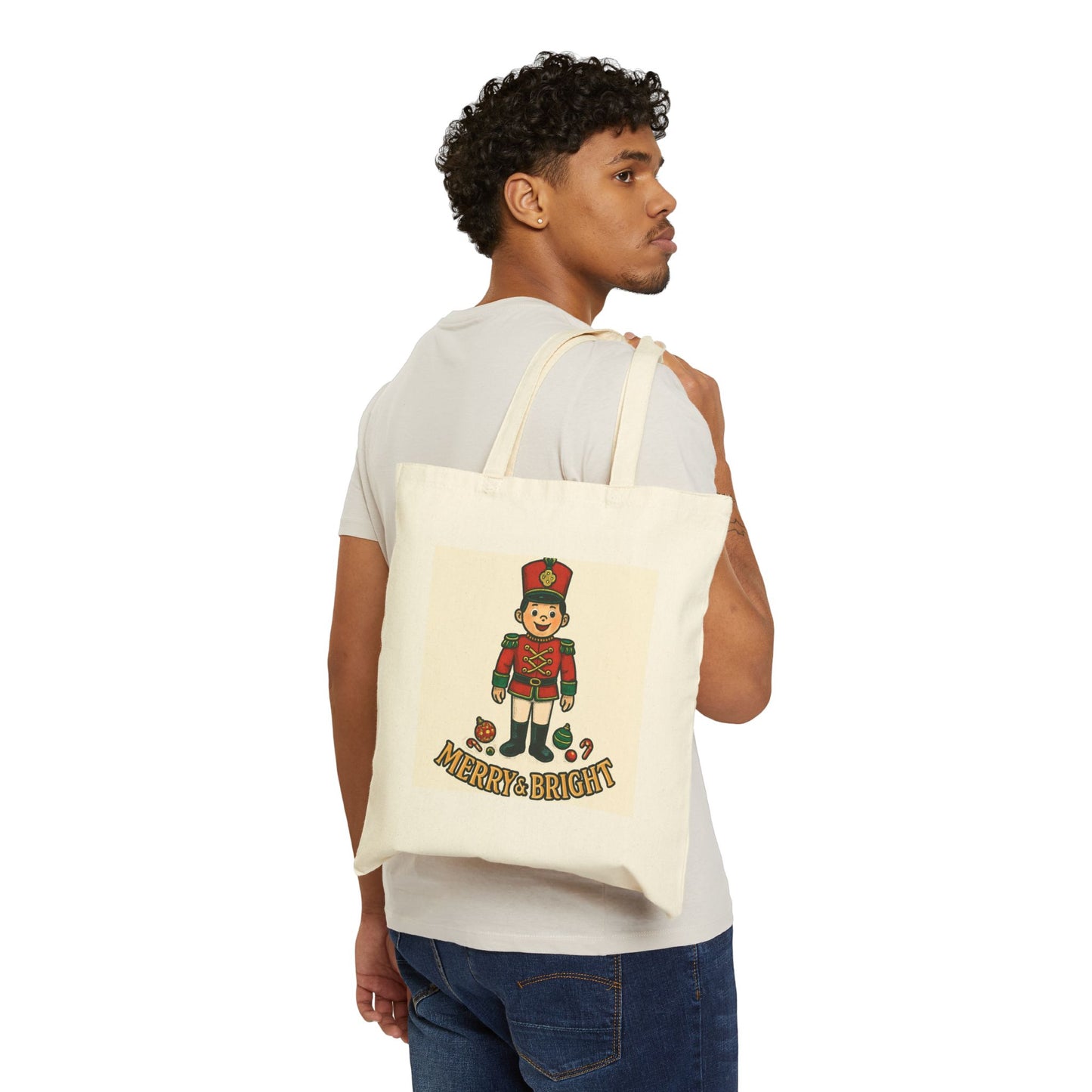 Tote Bag — Merry & Bright Nutcracker Holiday Canvas Tote