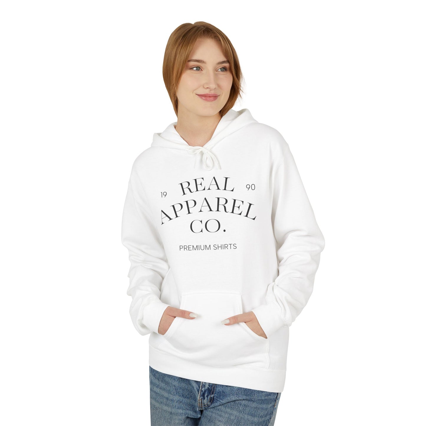 Real Apparel Co. Hoodie — Minimal Vintage Logo Pullover