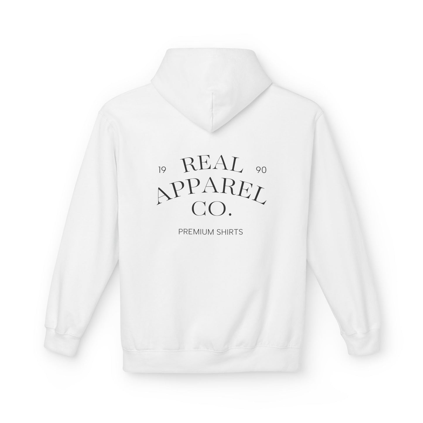 Real Apparel Co. Hoodie — Minimal Vintage Logo Pullover