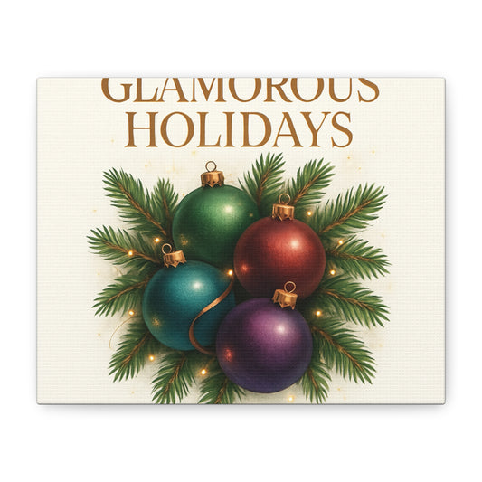 Glamorous Holidays Christmas Ornament Canvas Wall Art