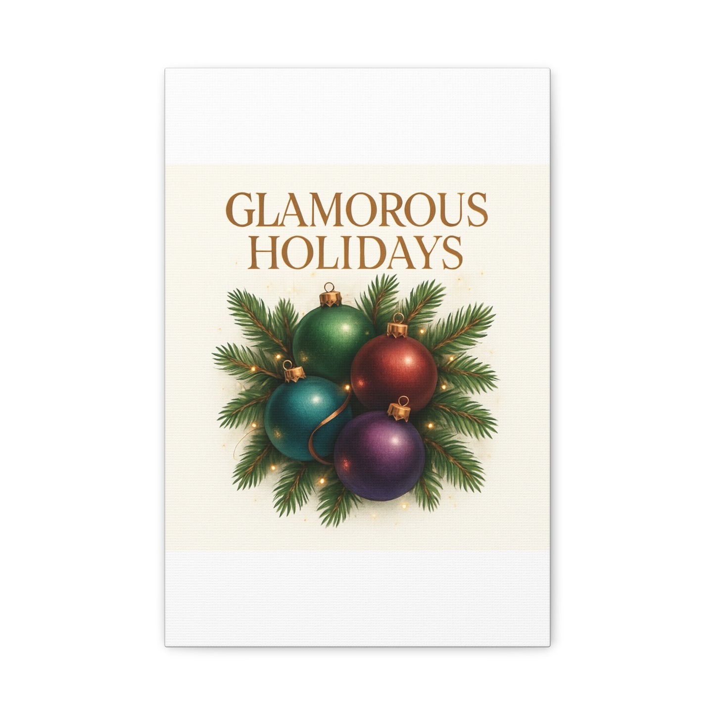Glamorous Holidays Christmas Ornament Canvas Wall Art