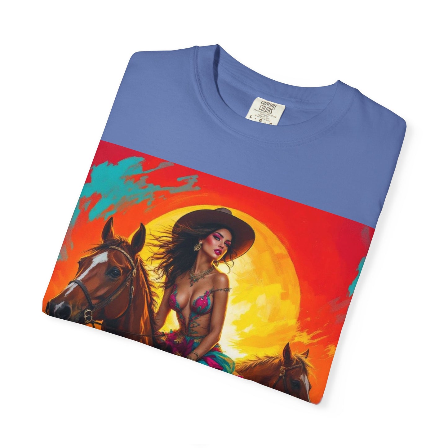 Cowgirl Sunset T-Shirt — Vibrant Western Horse Art Tee