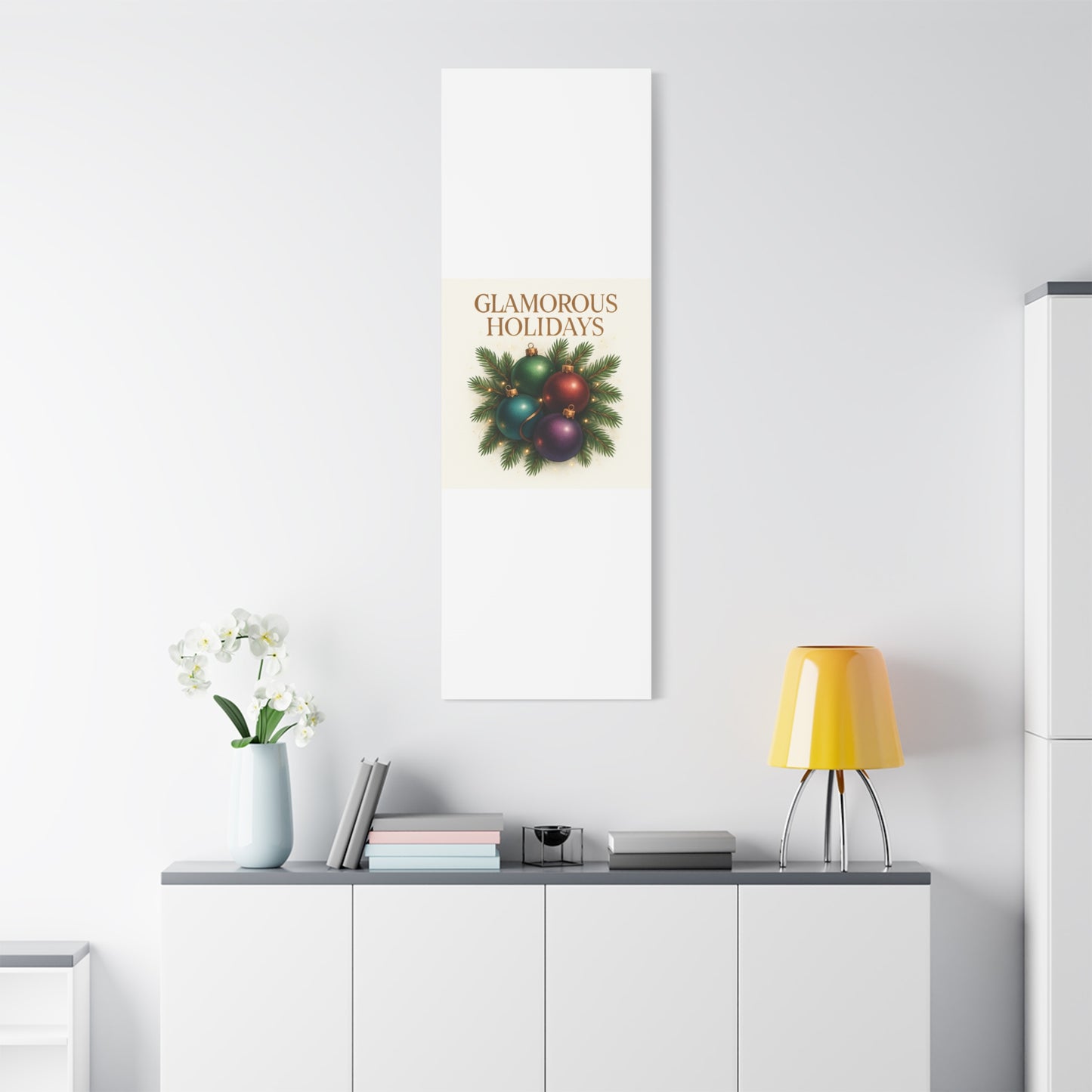 Glamorous Holidays Christmas Ornament Canvas Wall Art