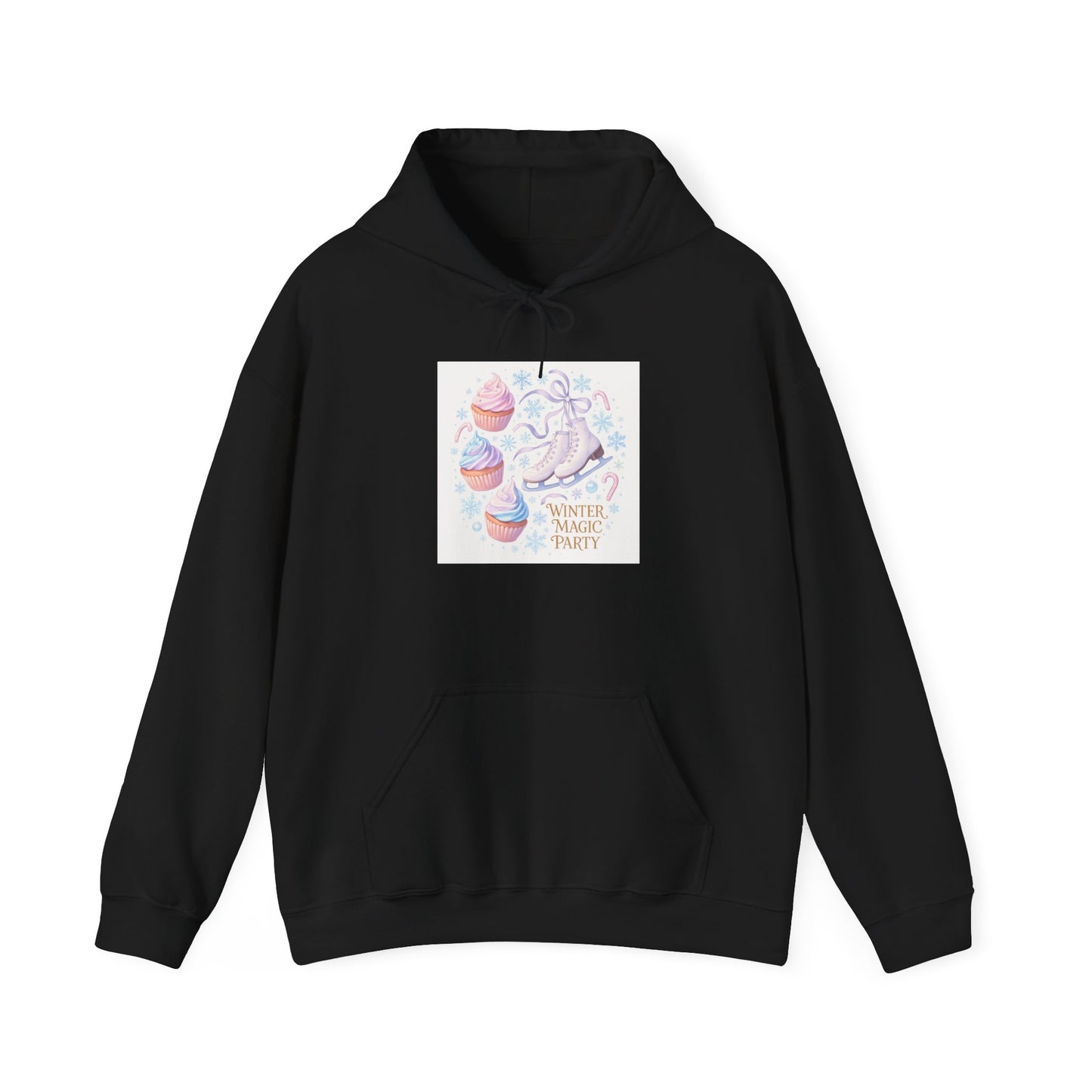 Winter Magic Kitty Hoodie — Pastel Cat & Ornaments Holiday Sweatshirt