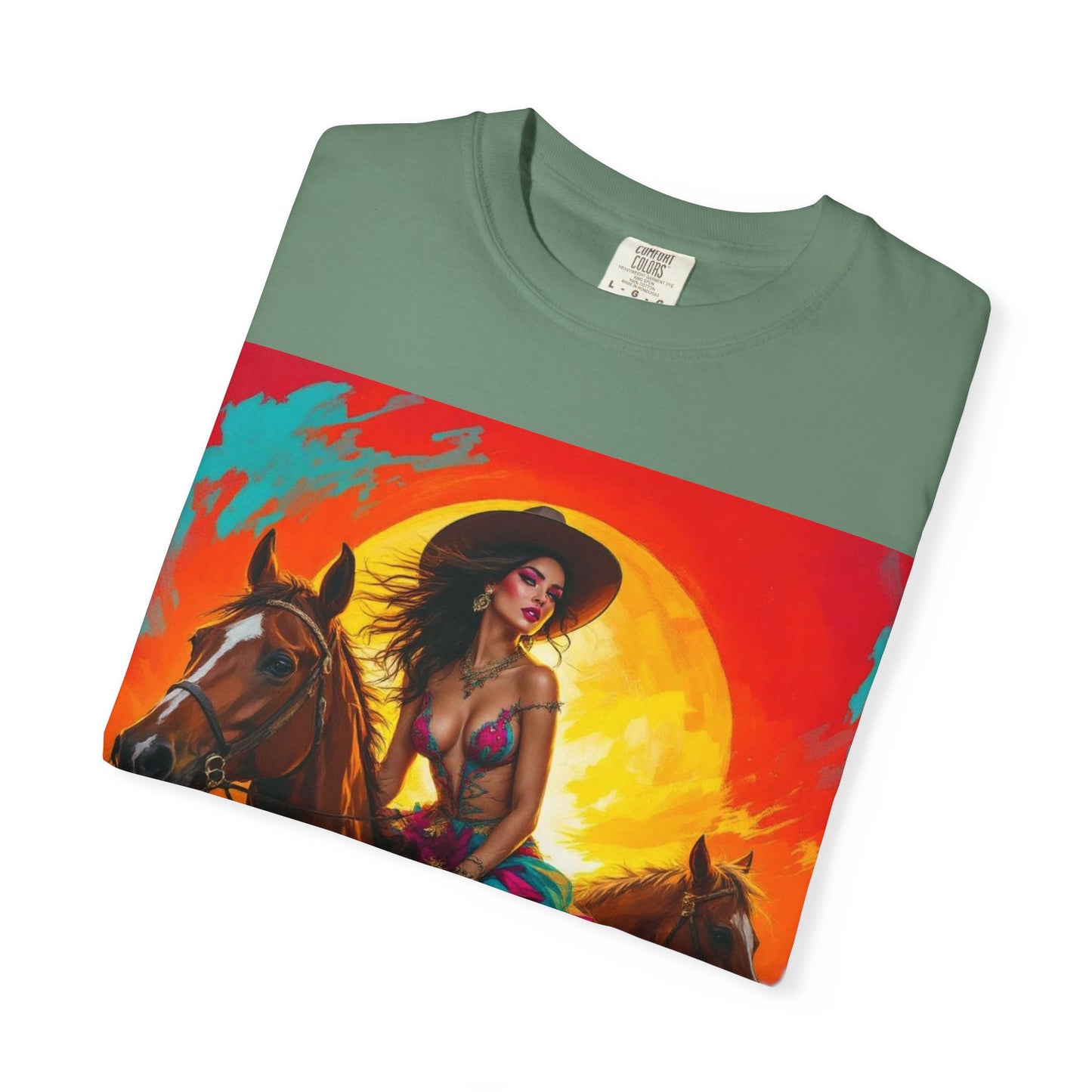 Cowgirl Sunset T-Shirt — Vibrant Western Horse Art Tee