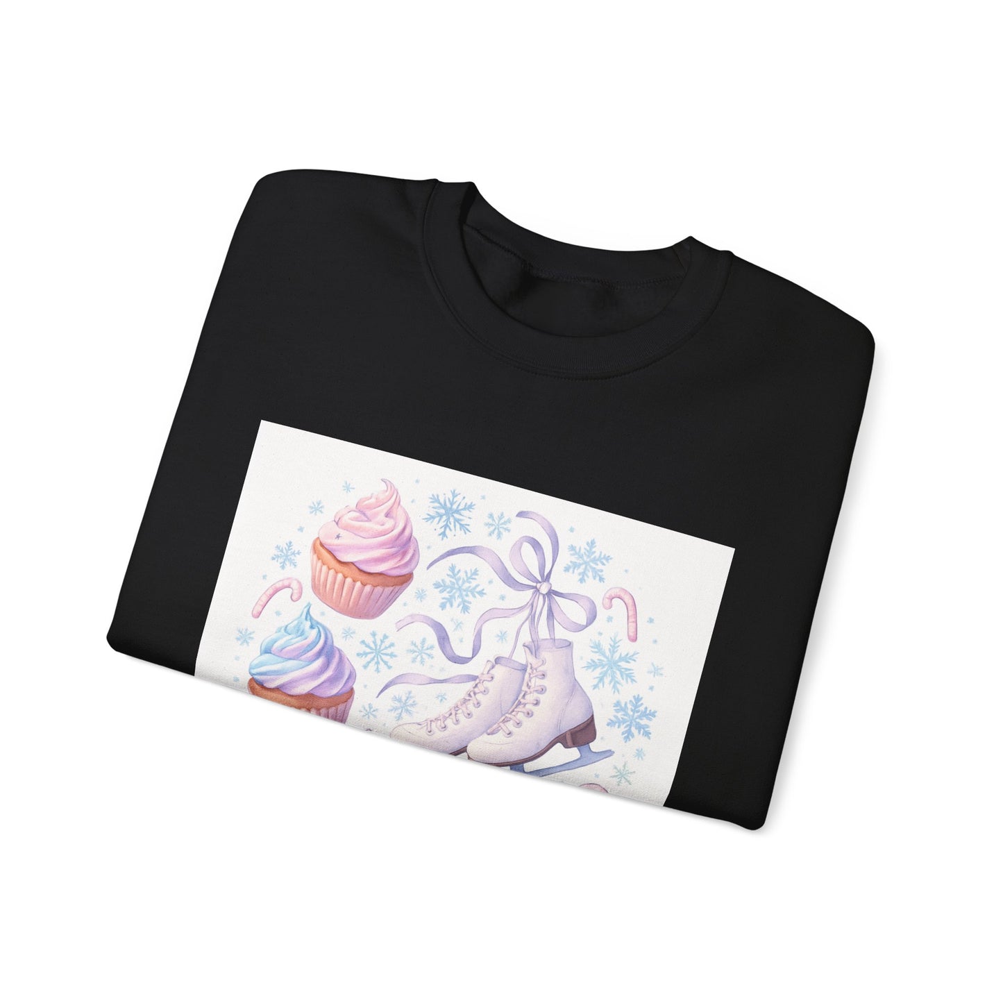 Winter Magic Party Sweatshirt — Ice Skates & Cupcakes Cozy Crewneck