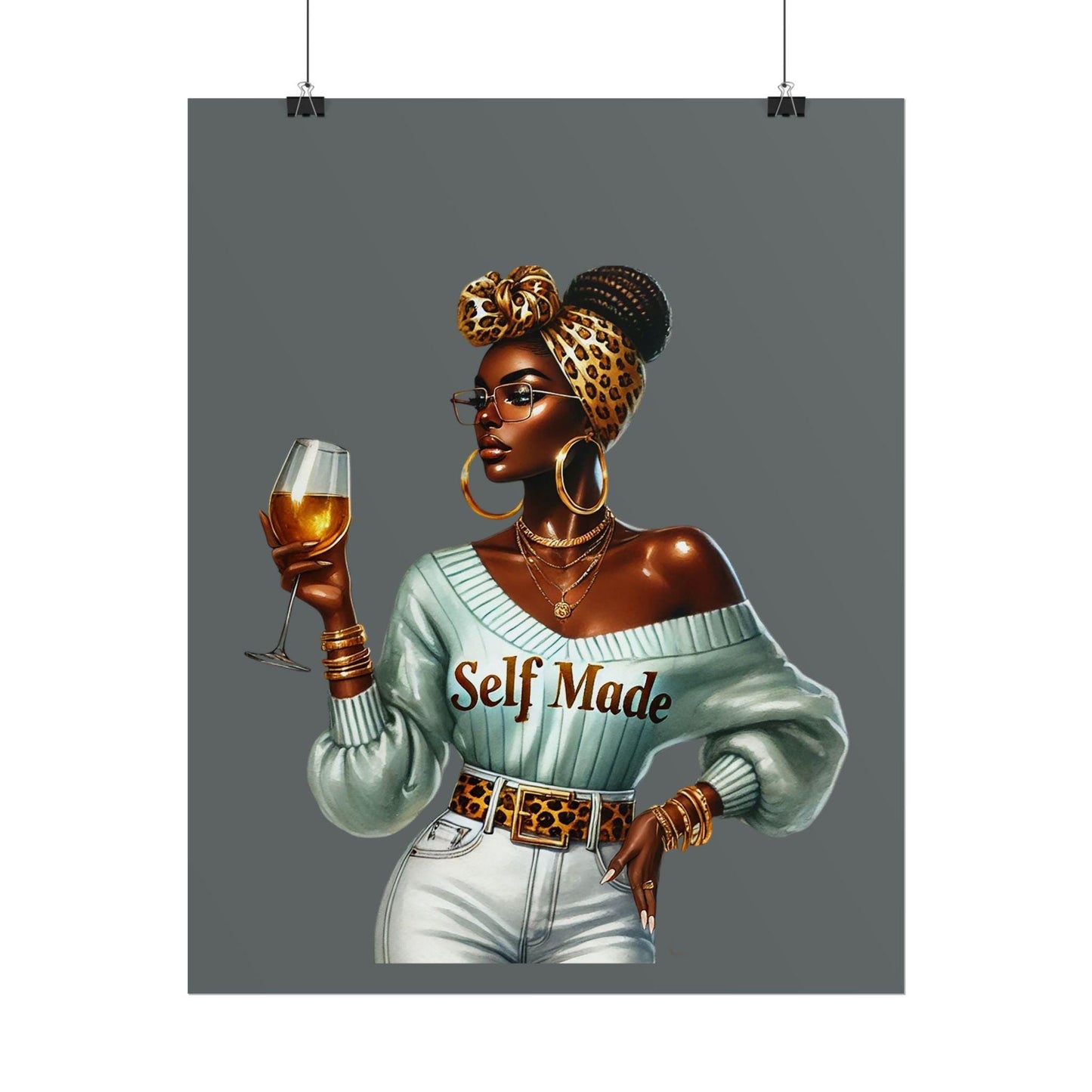 Self Made Rolled Poster Art, Inspirational Wall Decor, Empowering Women Gift, Modern Home Decor, Unique Art Print