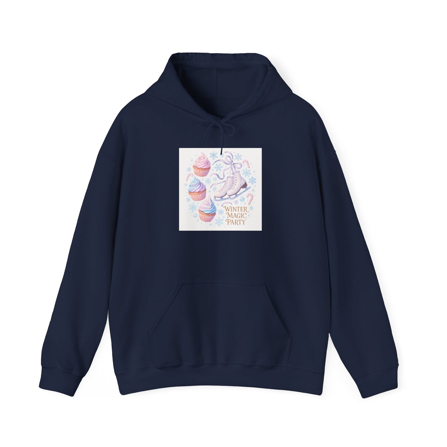 Winter Magic Kitty Hoodie — Pastel Cat & Ornaments Holiday Sweatshirt