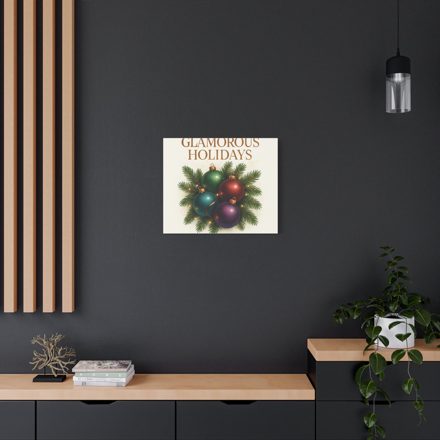 Glamorous Holidays Christmas Ornament Canvas Wall Art