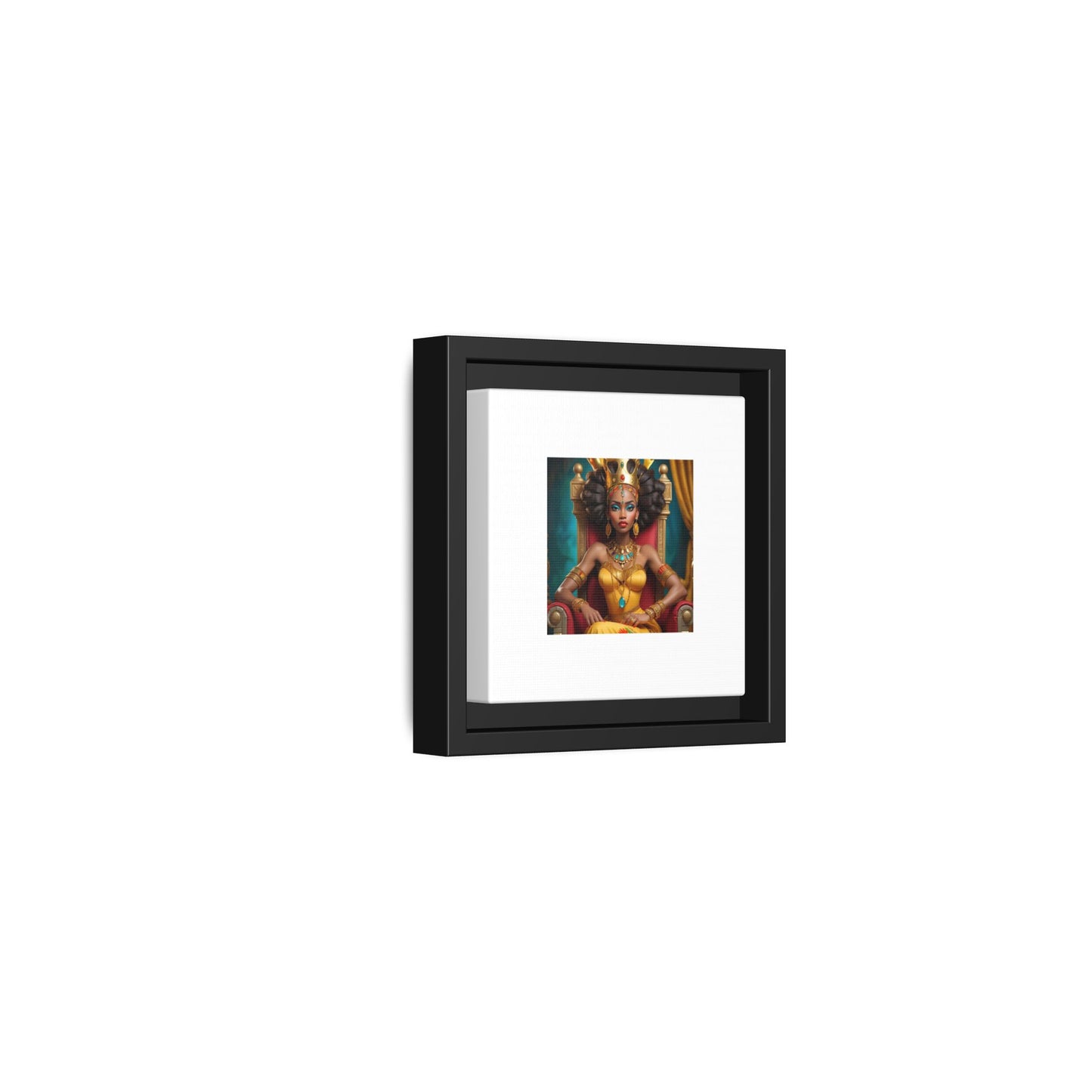 Framed Matte Canvas Art — Regal African Queen Portrait