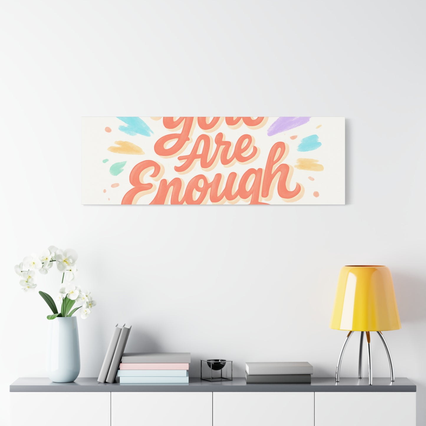 You Are Enough Canvas Wall Art — Inspirational Motivational Quote