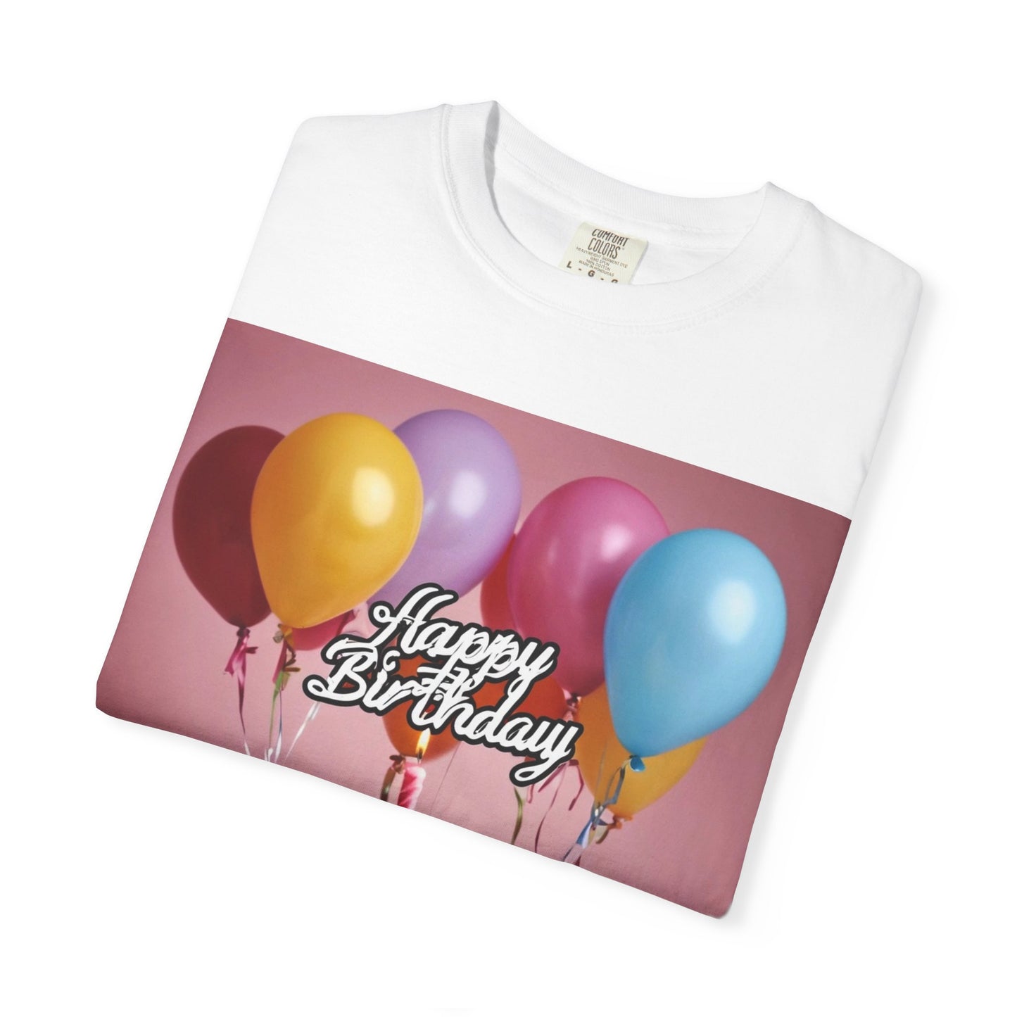 Birthday Cake & Balloons T-Shirt — Happy Birthday Graphic Tee