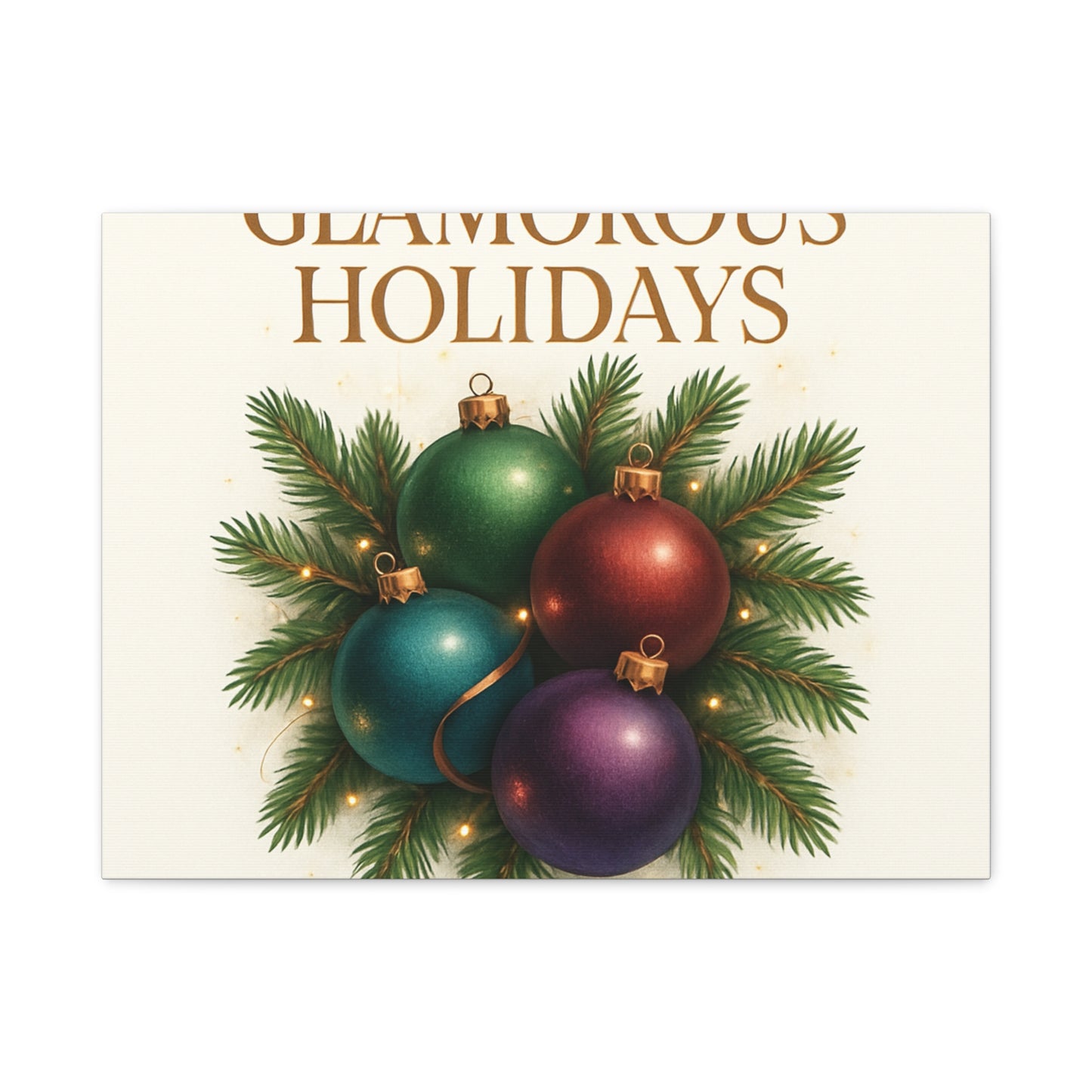 Glamorous Holidays Christmas Ornament Canvas Wall Art