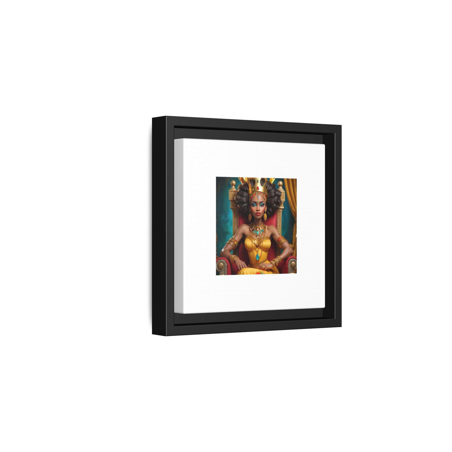 Framed Matte Canvas Art — Regal African Queen Portrait