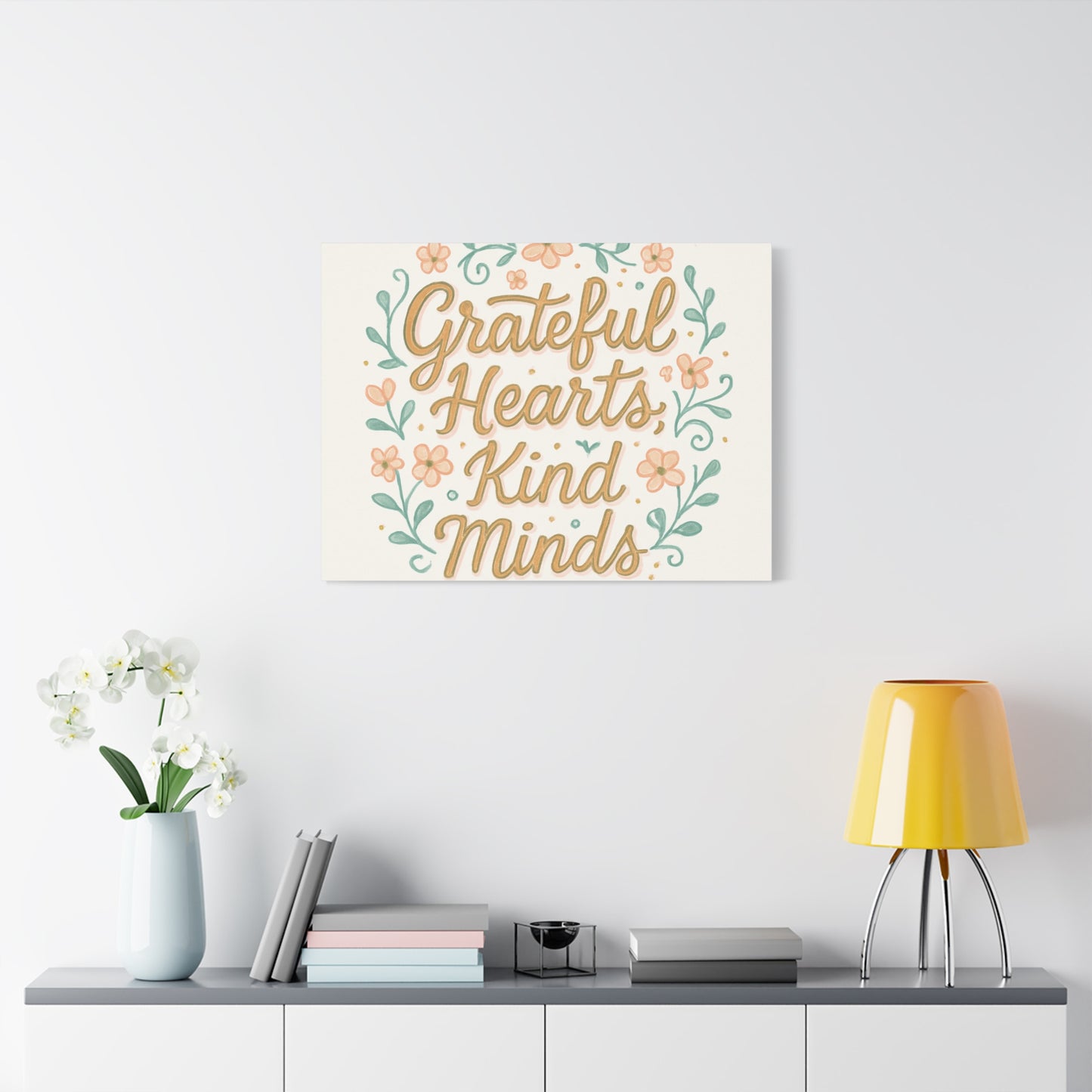 Grateful Hearts Kind Minds Canvas Wall Art