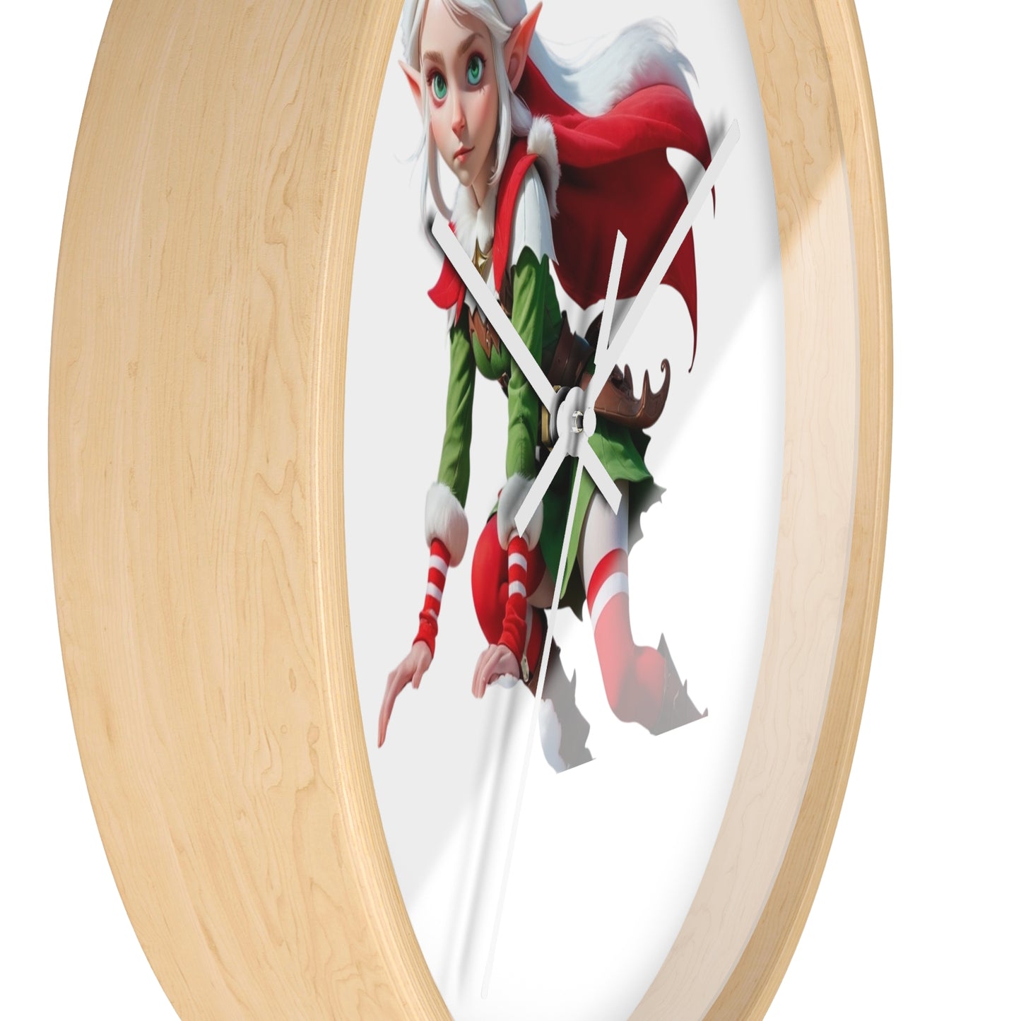 Christmas Elf Wall Clock — Festive Holiday Elf Timepiece