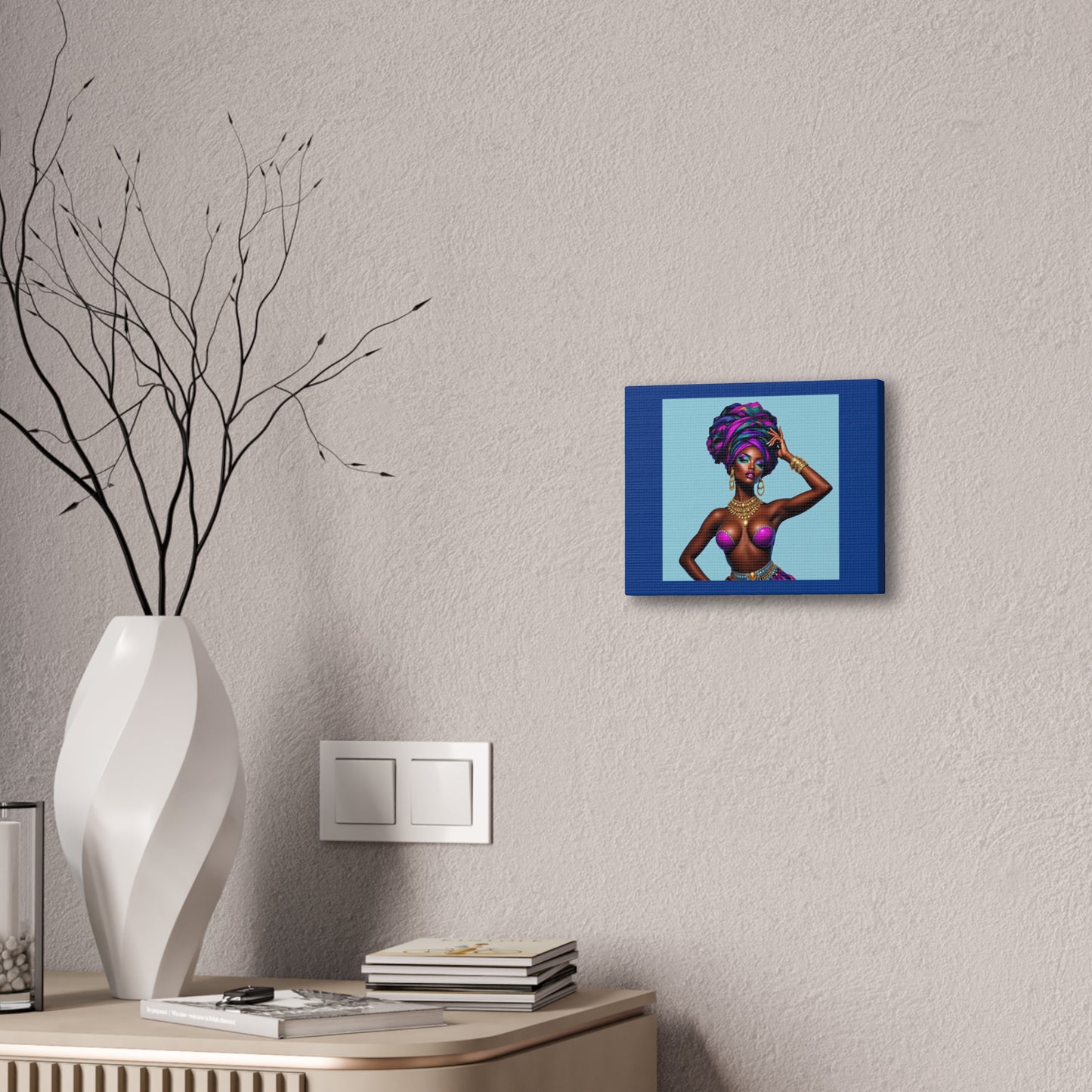 Afro Goddess Canvas Print — Vibrant Headwrap Wall Art