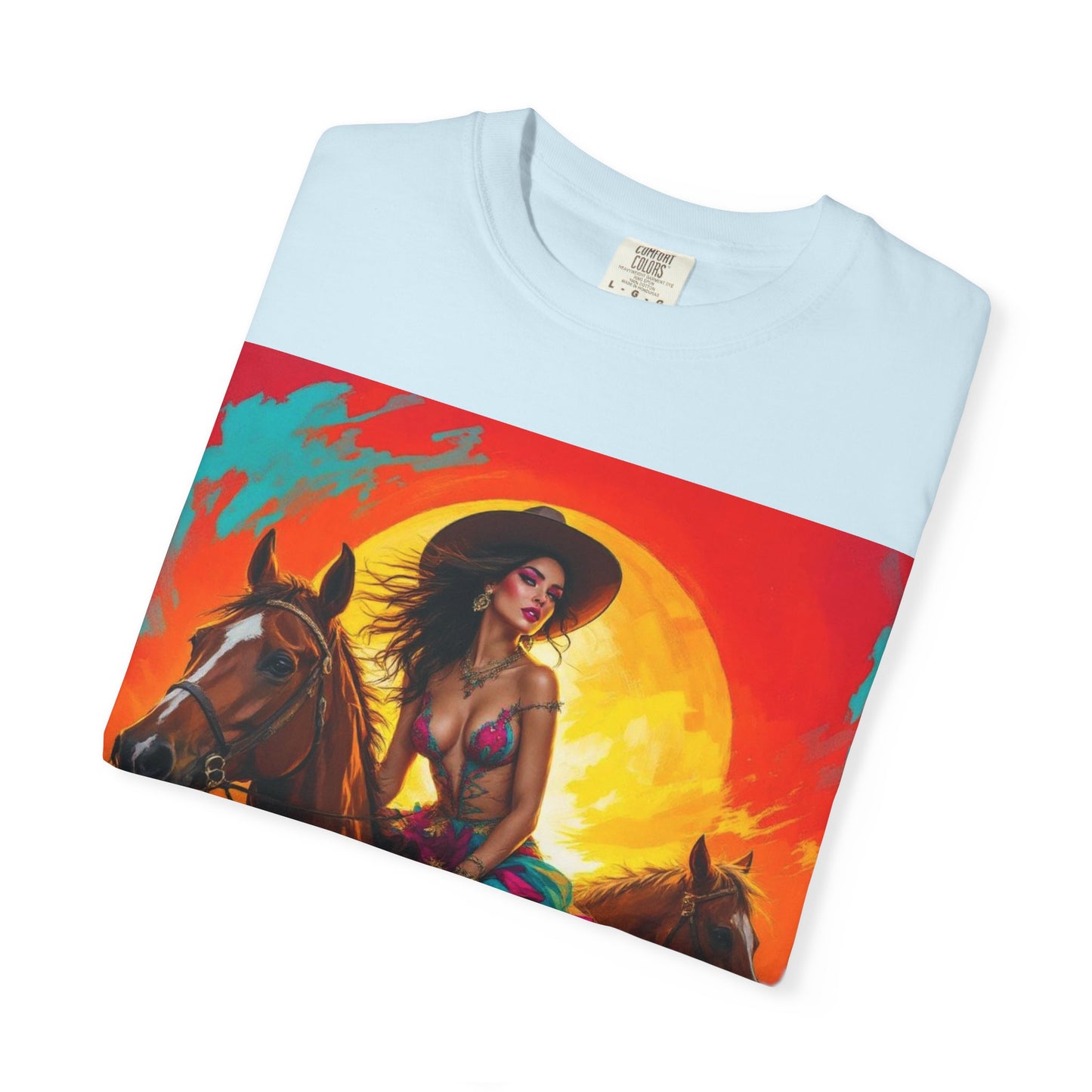 Cowgirl Sunset T-Shirt — Vibrant Western Horse Art Tee