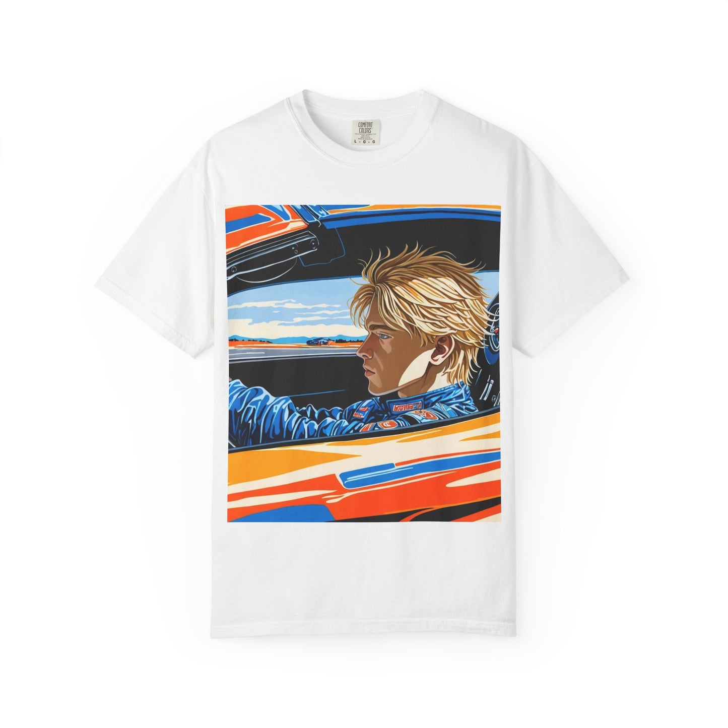 Vintage Racer Driver T-Shirt — Retro Car Portrait Graphic Tee