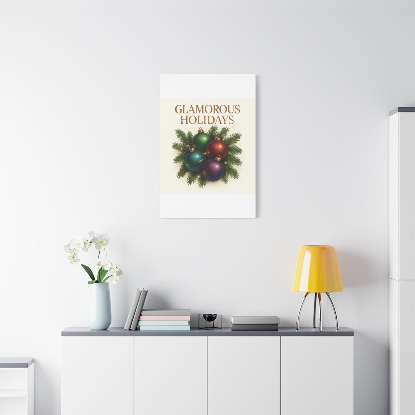 Glamorous Holidays Christmas Ornament Canvas Wall Art