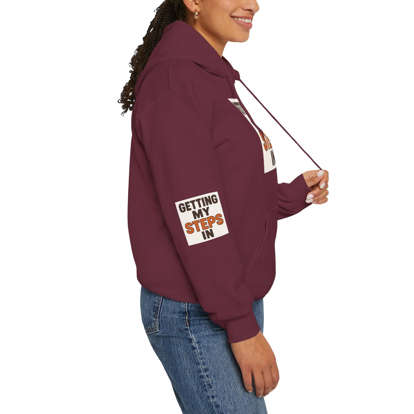 Hoodie — "Getting My Steps In" Motivational Walking Fitness Hoodie