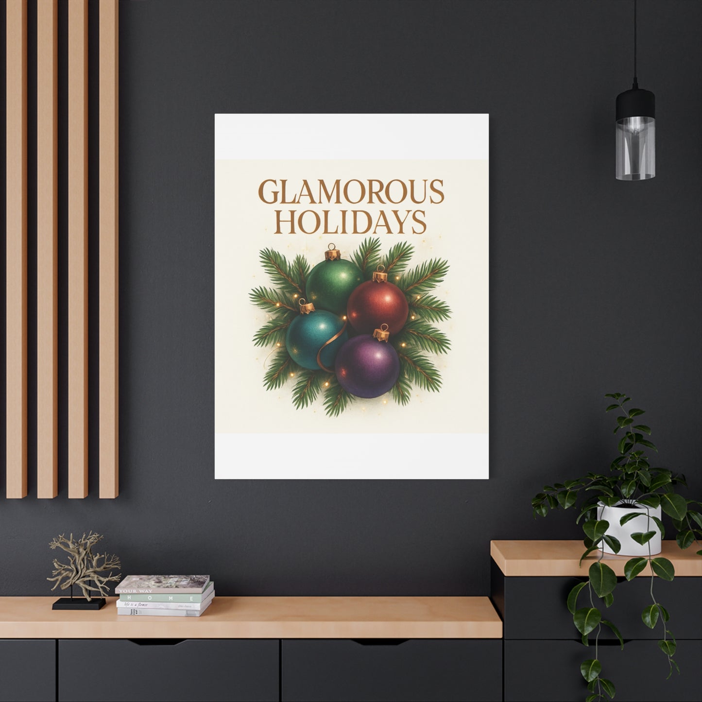 Glamorous Holidays Christmas Ornament Canvas Wall Art