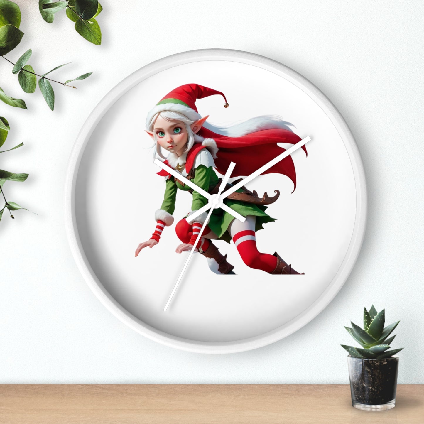 Christmas Elf Wall Clock — Festive Holiday Elf Timepiece