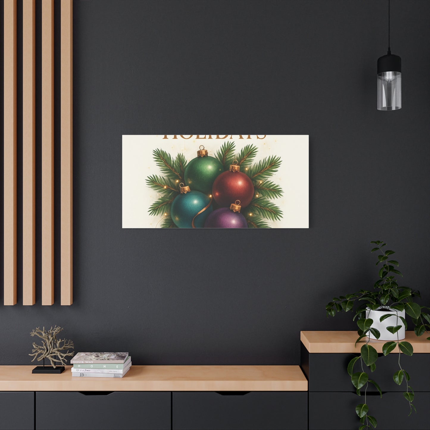 Glamorous Holidays Christmas Ornament Canvas Wall Art