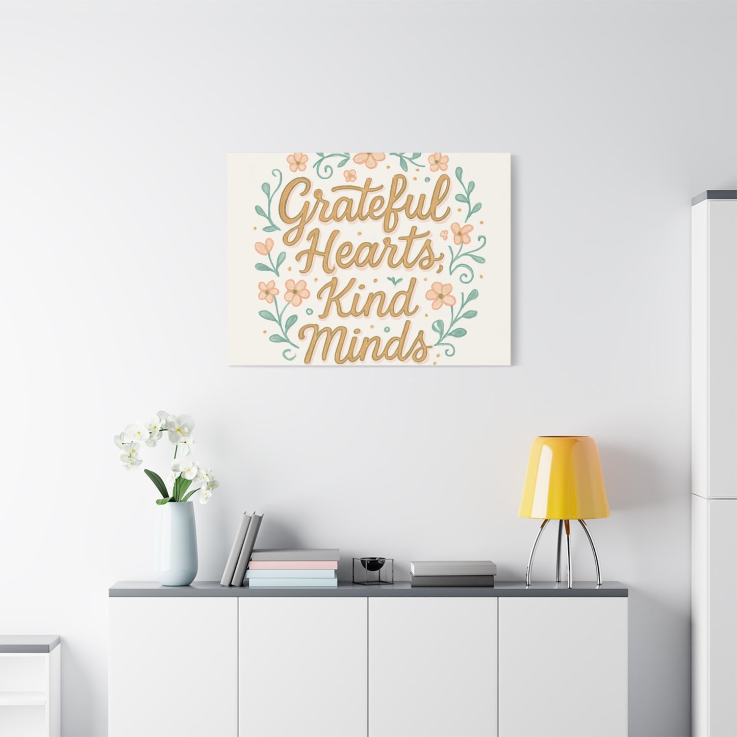 Grateful Hearts Kind Minds Canvas Wall Art