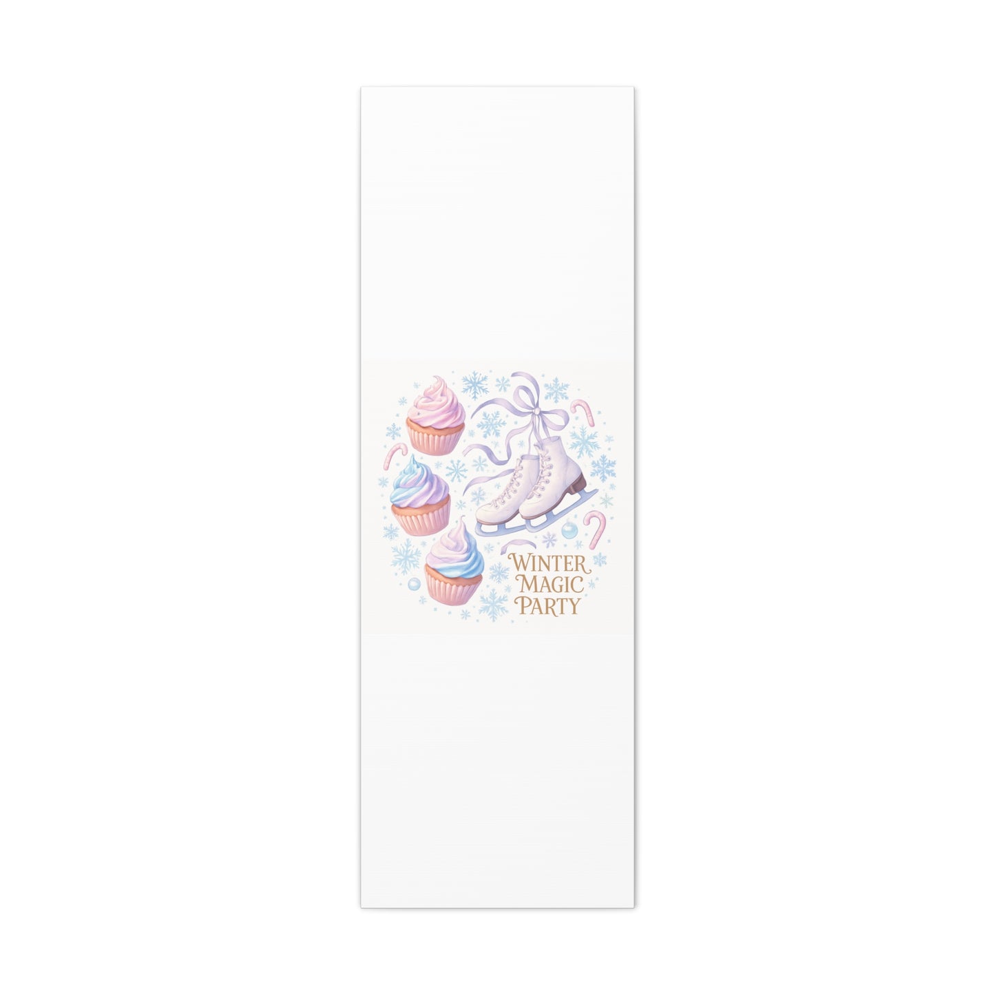 Winter Magic Party Canvas — Ice Skates & Cupcakes Matte Wall Art