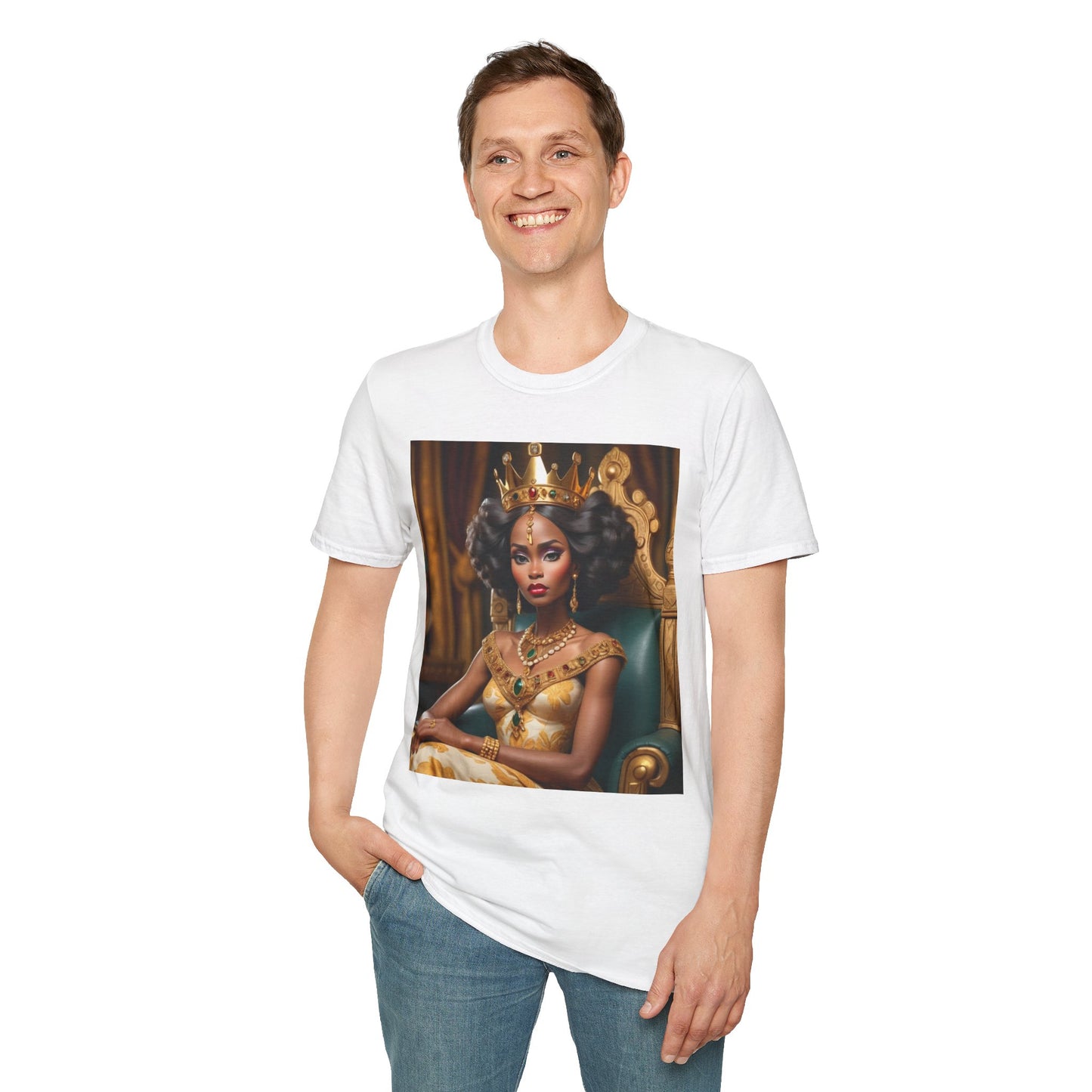 African Queen Unisex Softstyle T-Shirt - Regal and Empowering Fashion