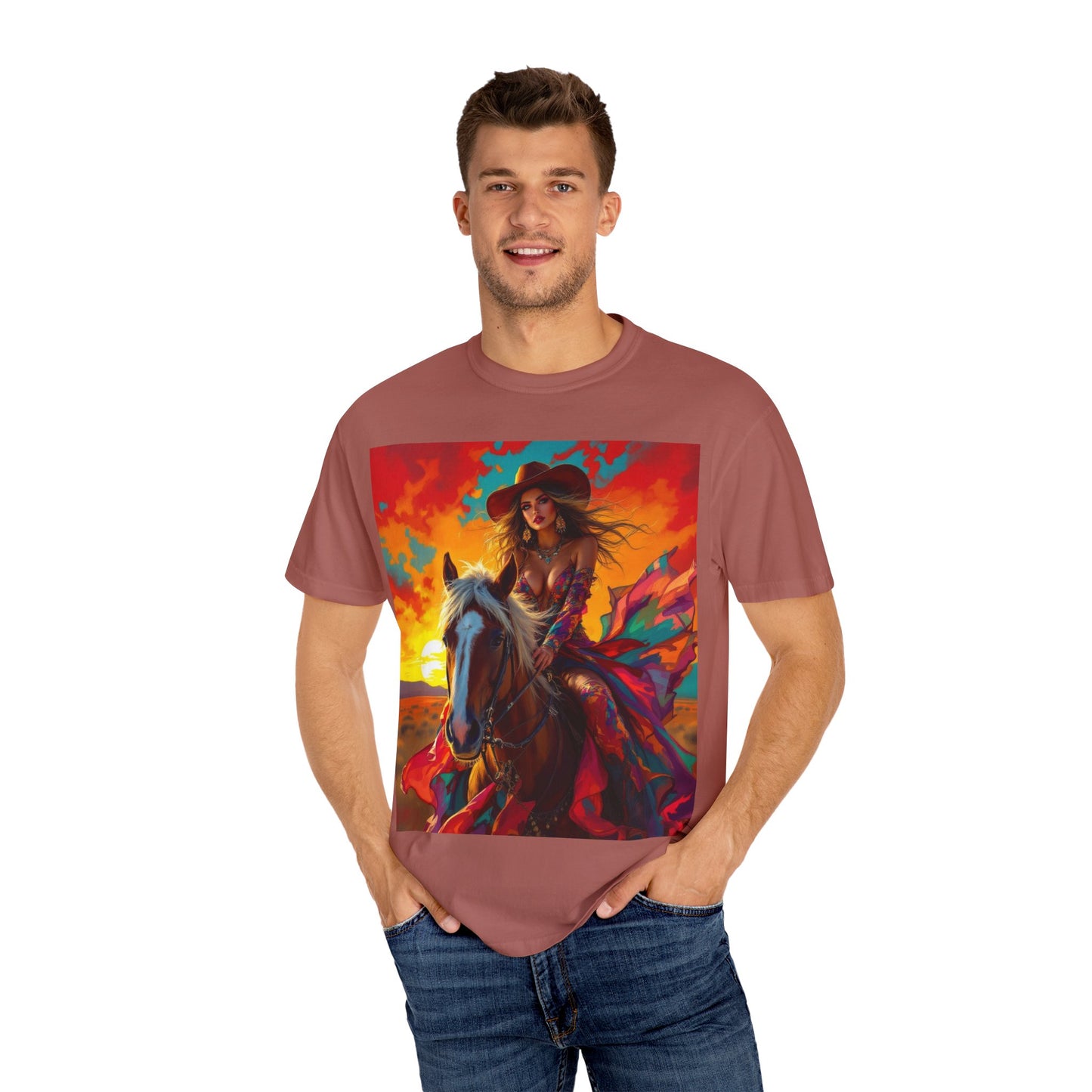 Sunset Cowgirl Horse T-Shirt