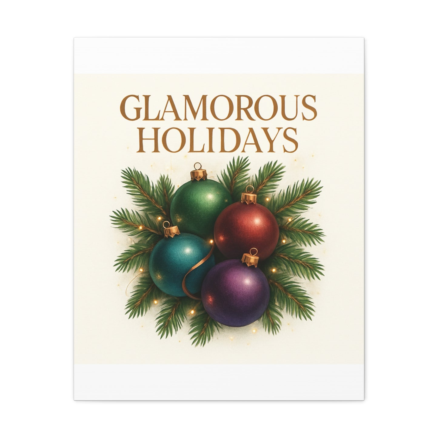 Glamorous Holidays Christmas Ornament Canvas Wall Art