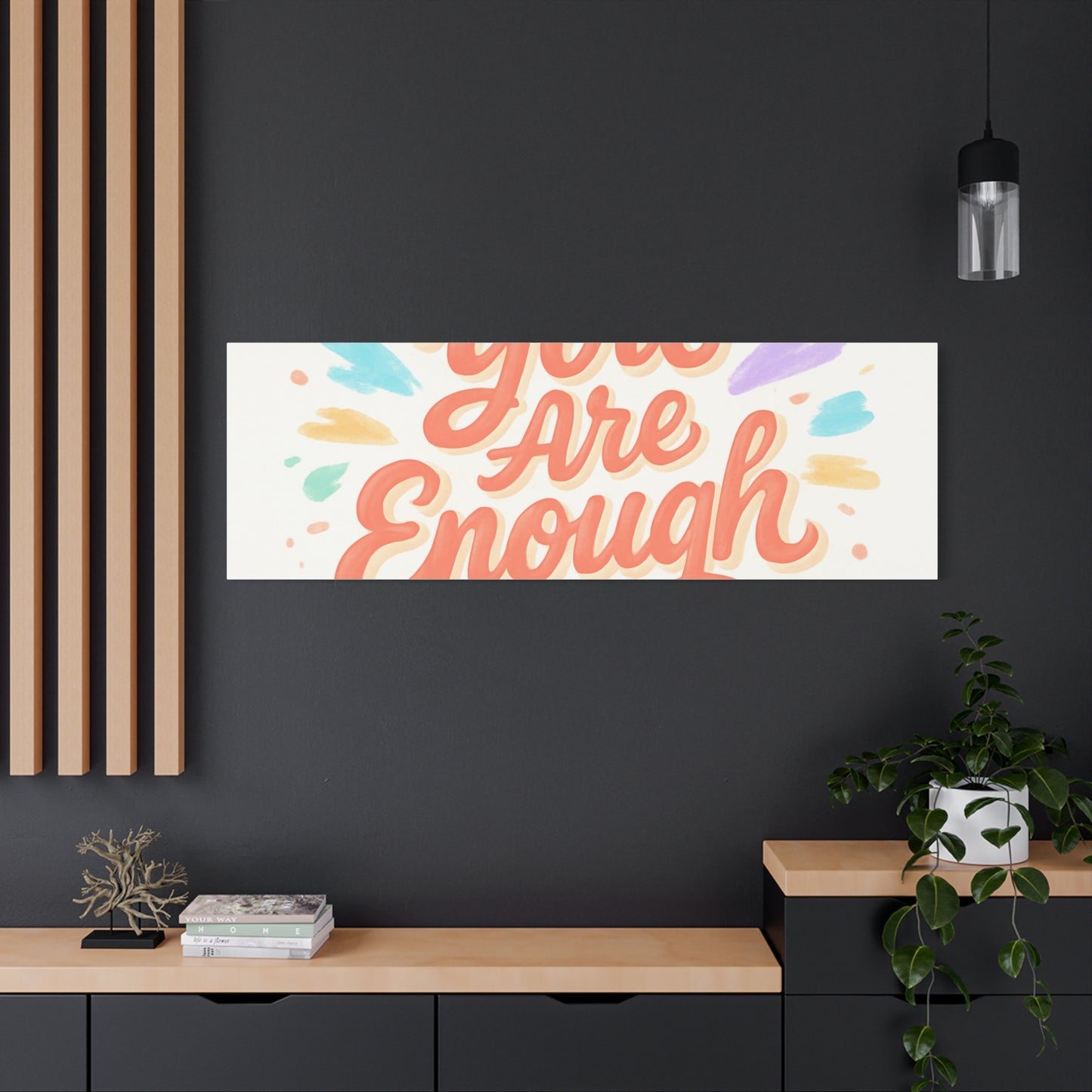You Are Enough Canvas Wall Art — Inspirational Motivational Quote