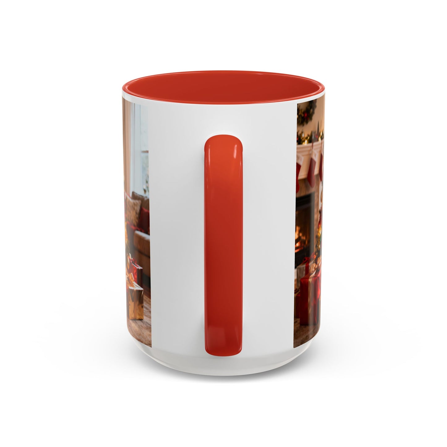 Christmas Living Room Coffee Mug – Festive Tree, Fireplace & Presents Accent Mug (11/15oz)