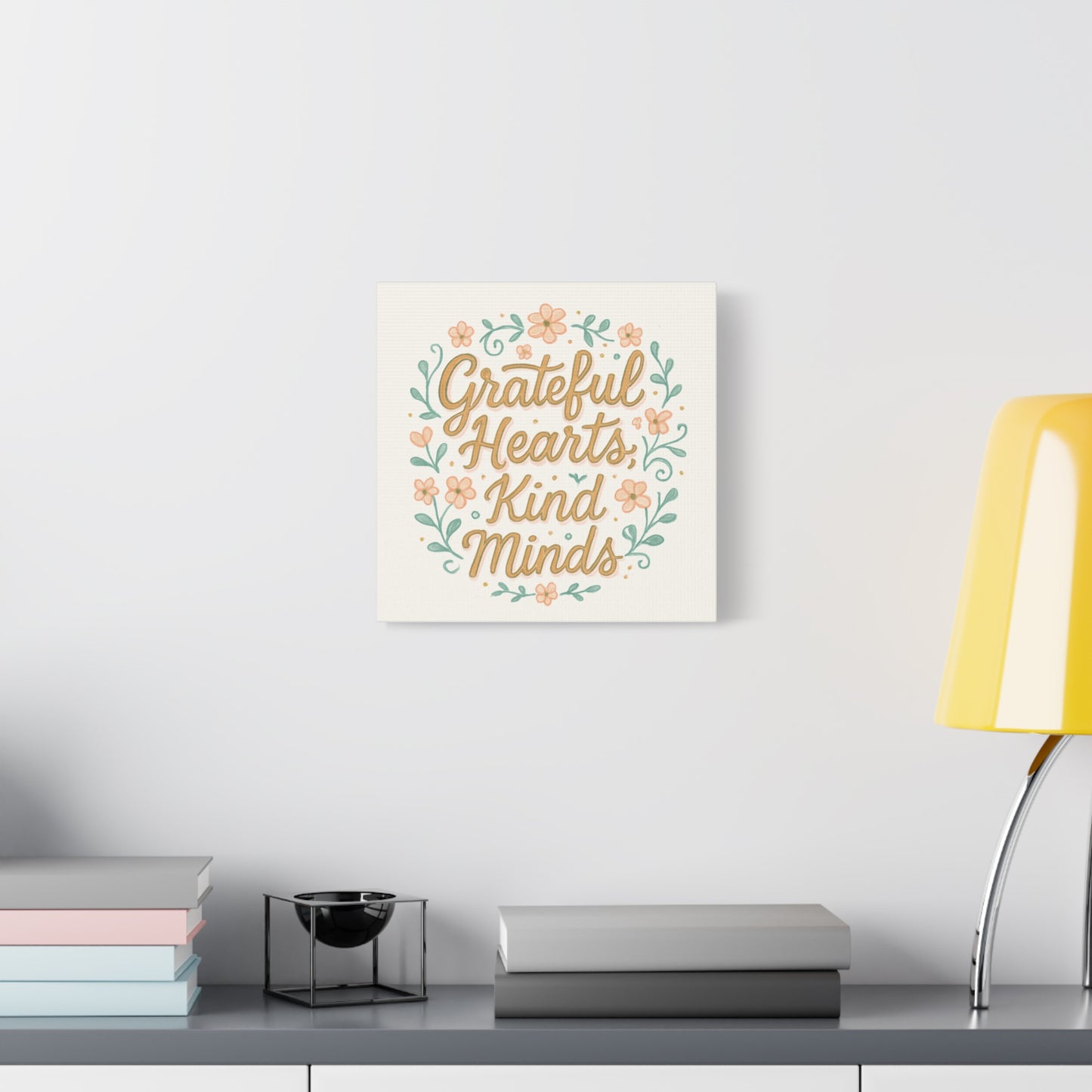Grateful Hearts Kind Minds Canvas Wall Art