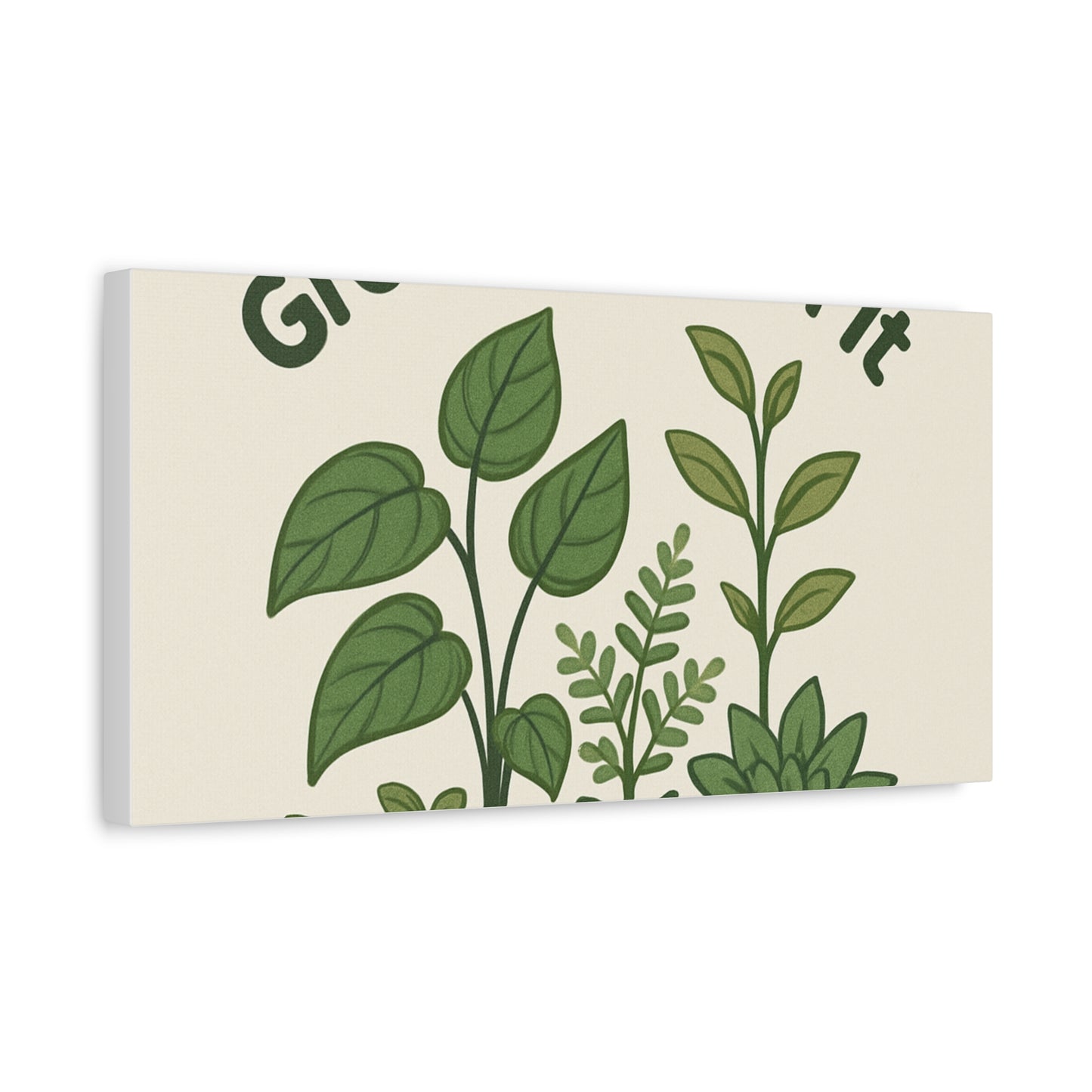 Grow Through It Canvas Wall Art — Botanical Inspirational Quote Matte Print