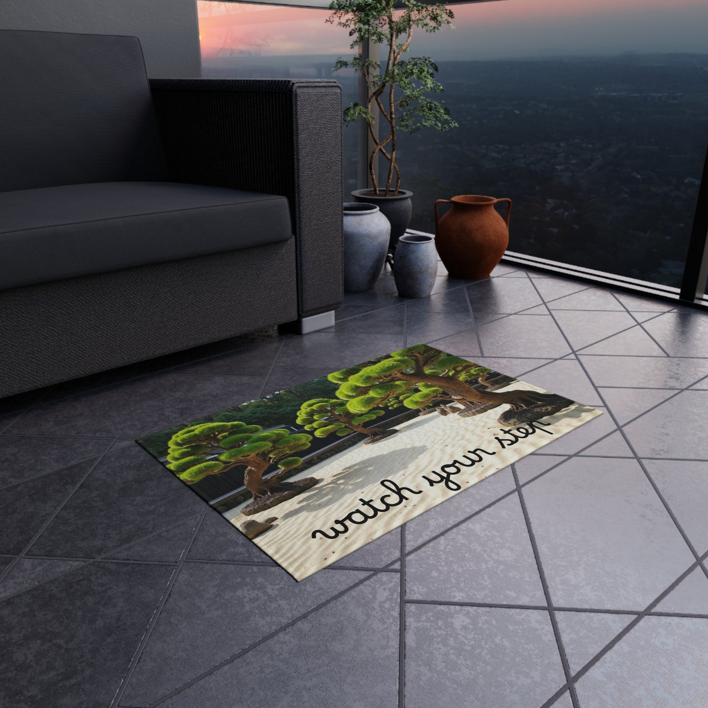 Outdoor Rug — Zen Garden 'Watch Your Step' Doormat