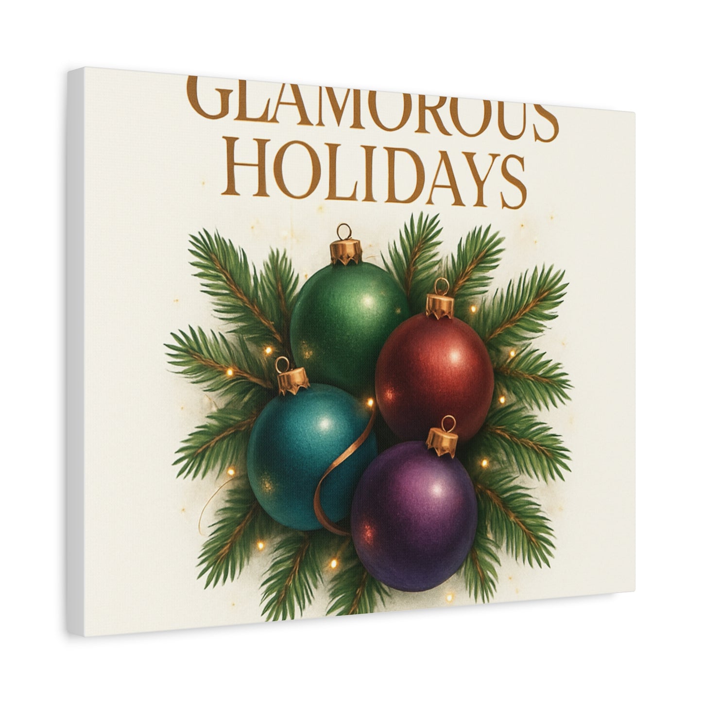 Glamorous Holidays Christmas Ornament Canvas Wall Art