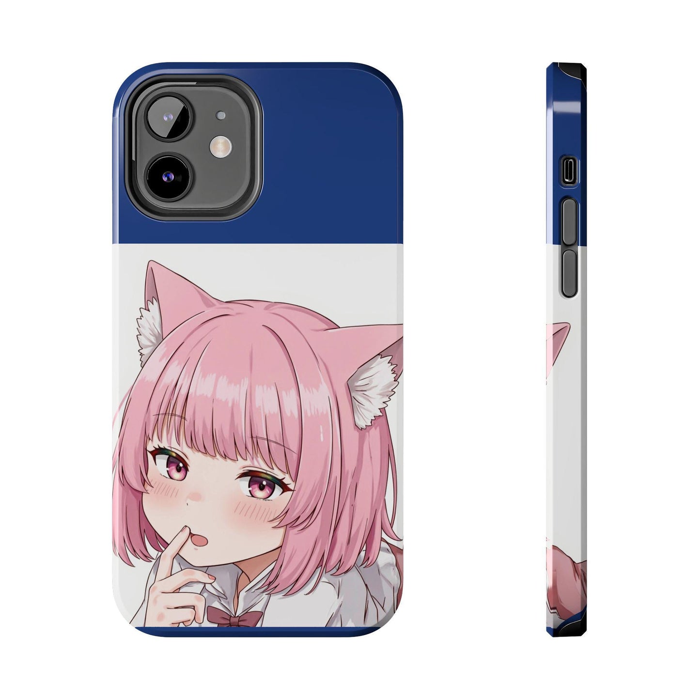 Cute Cat Ear Tough Phone Case - Kawaii Aesthetic Protection, Anime Gift for Teens & Adults, Unique Phone Cover, Perfect for Birthdays