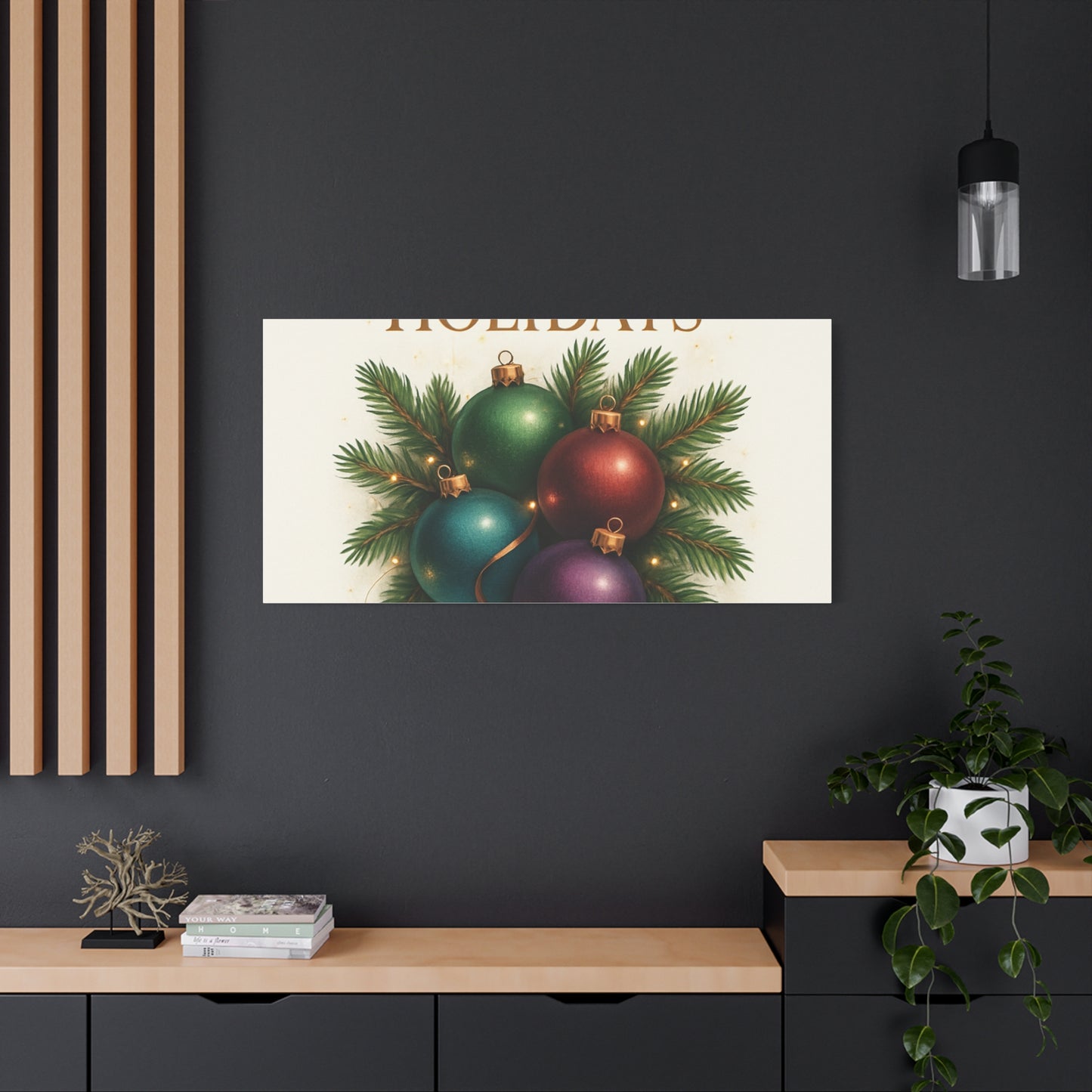 Glamorous Holidays Christmas Ornament Canvas Wall Art