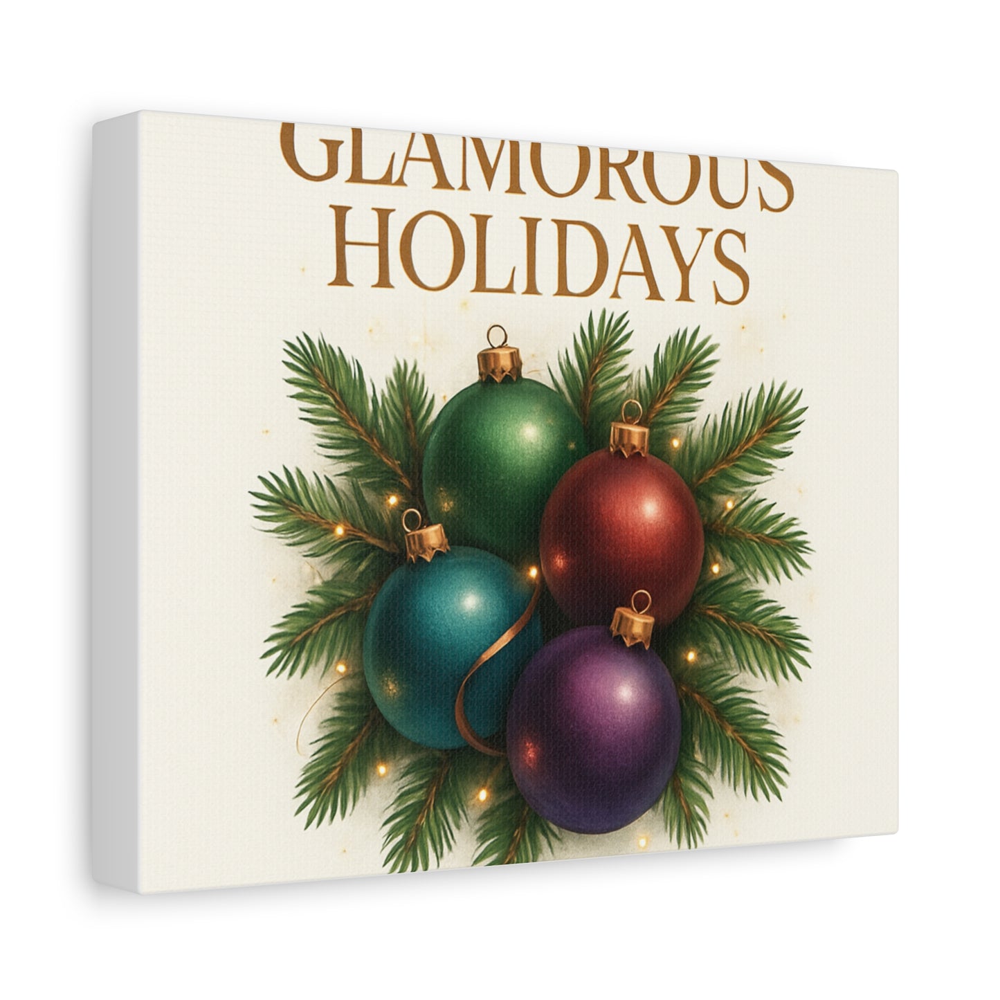 Glamorous Holidays Christmas Ornament Canvas Wall Art