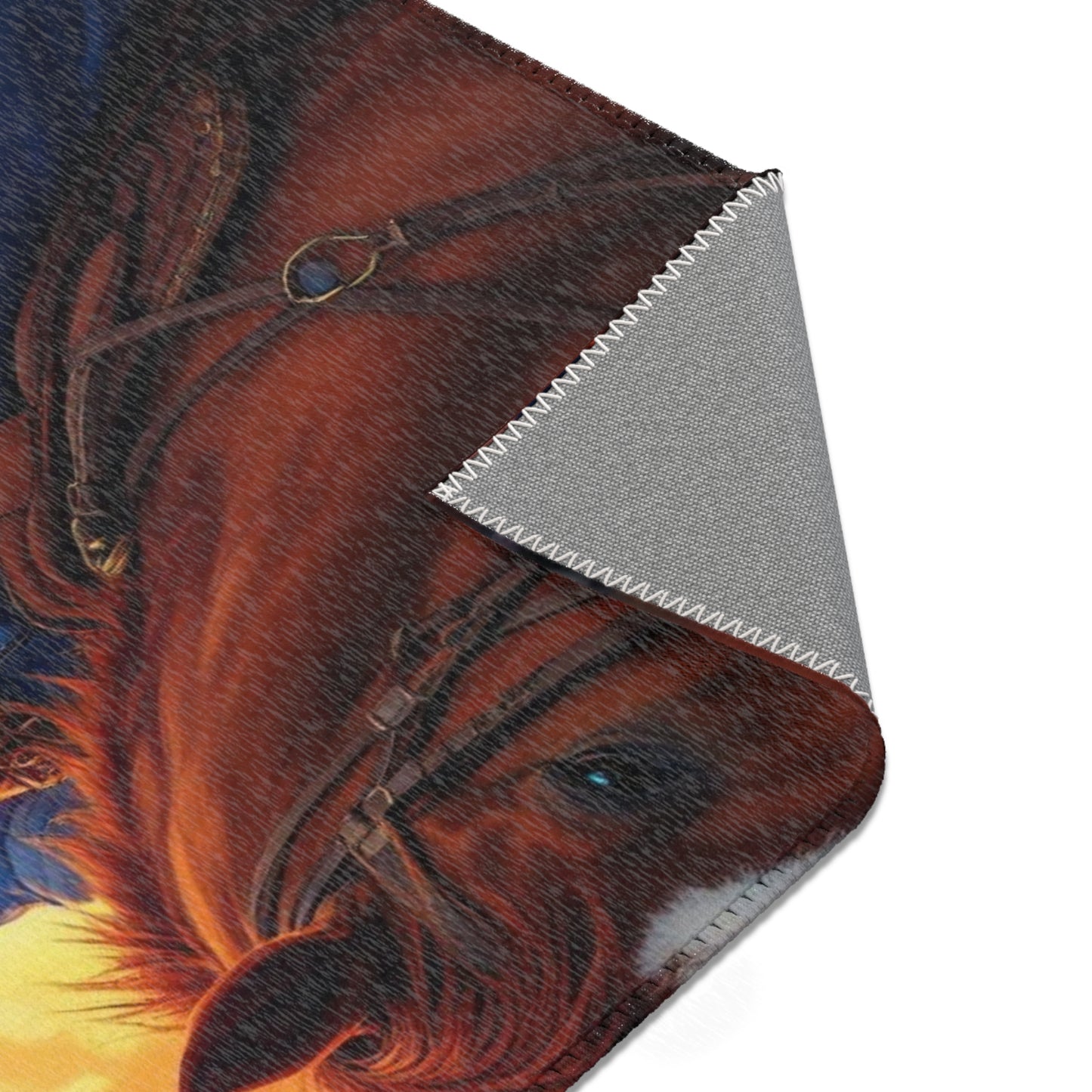 Cowgirl Sunset Area Rug — Western Horse Decor for Entryway & Living Room