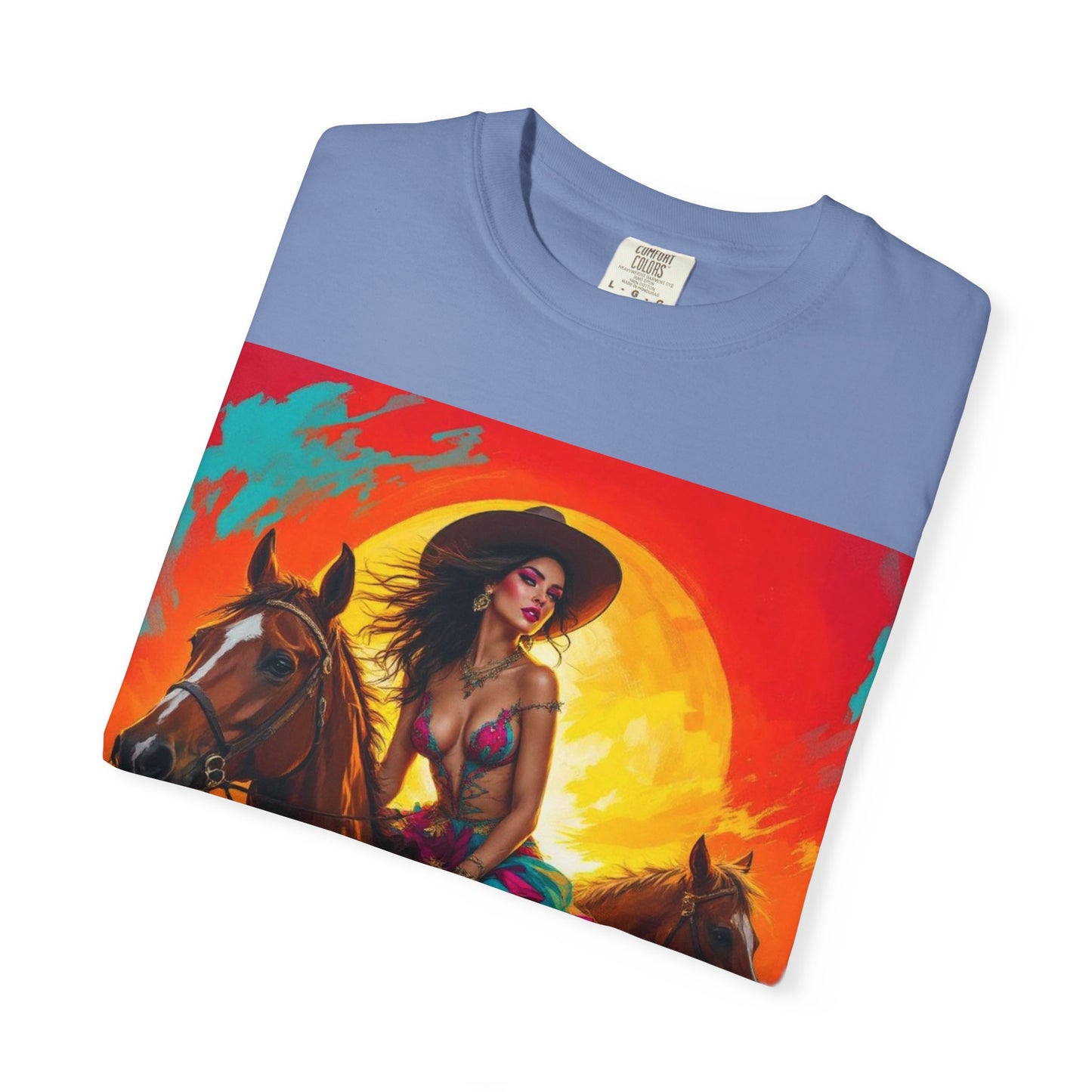 Cowgirl Sunset T-Shirt — Vibrant Western Horse Art Tee