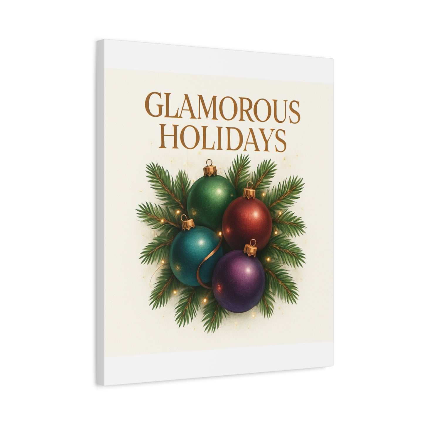 Glamorous Holidays Christmas Ornament Canvas Wall Art