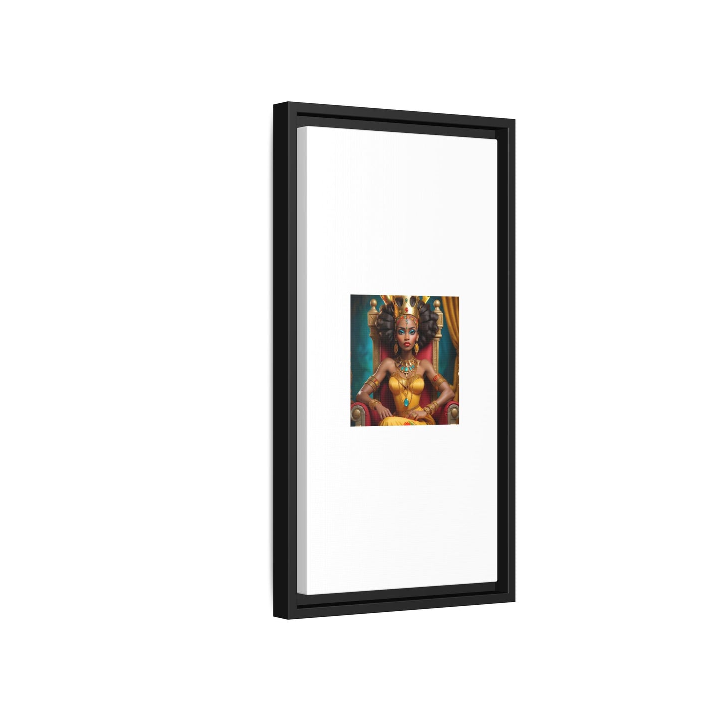 Framed Matte Canvas Art — Regal African Queen Portrait