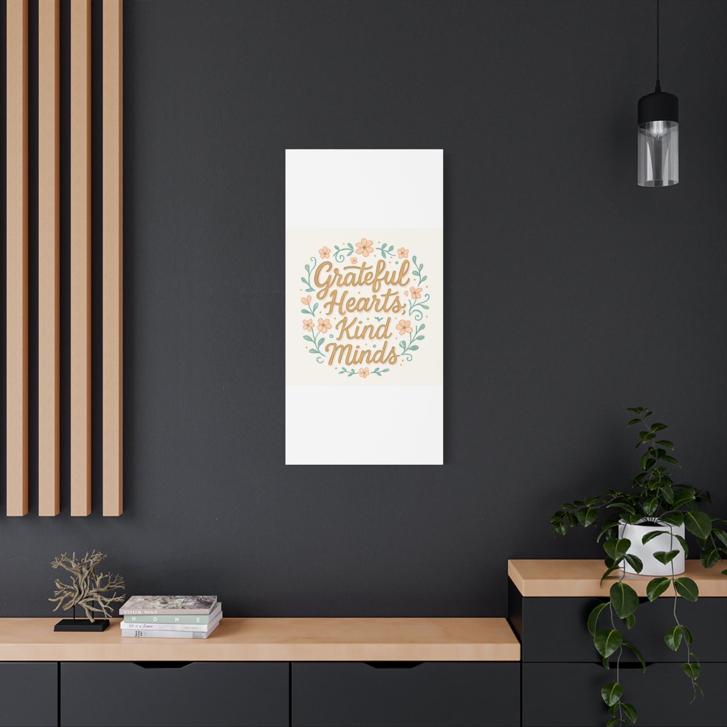 Grateful Hearts Kind Minds Canvas Wall Art
