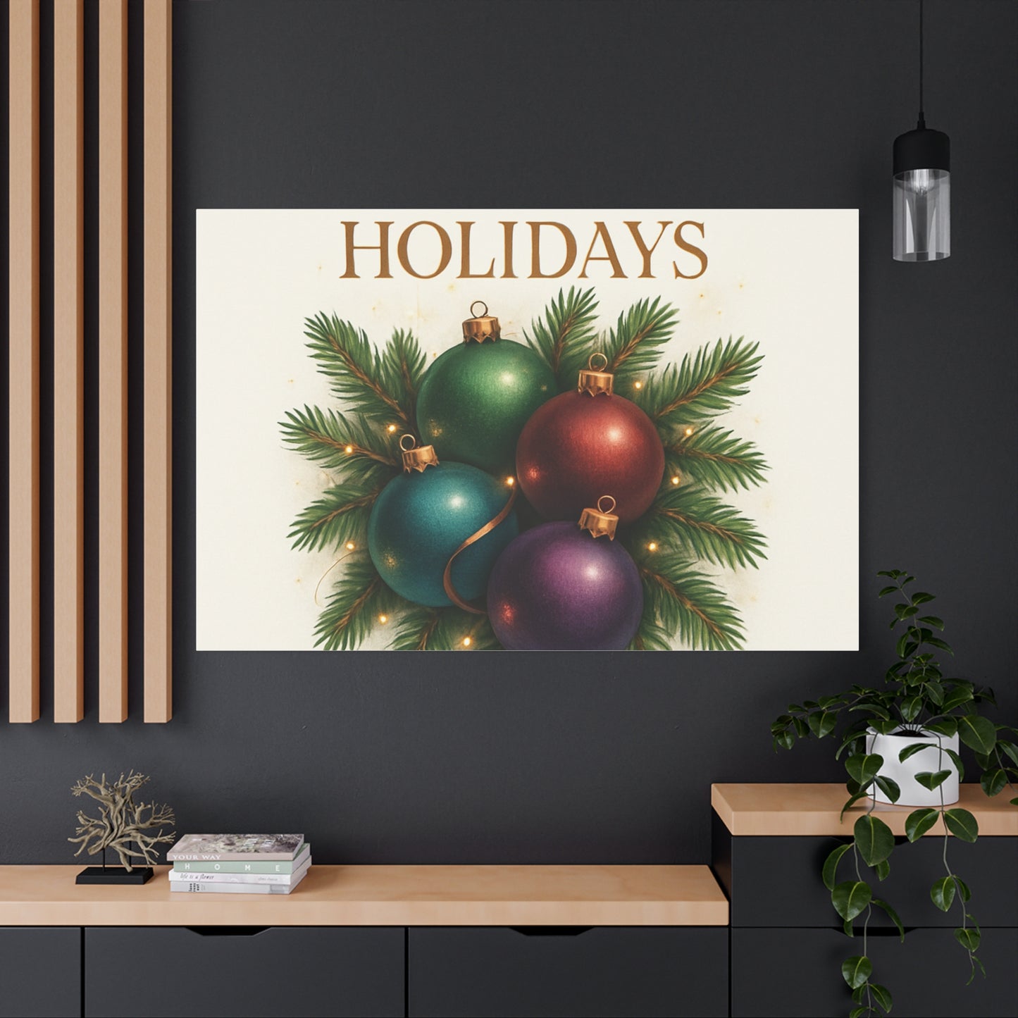 Glamorous Holidays Christmas Ornament Canvas Wall Art