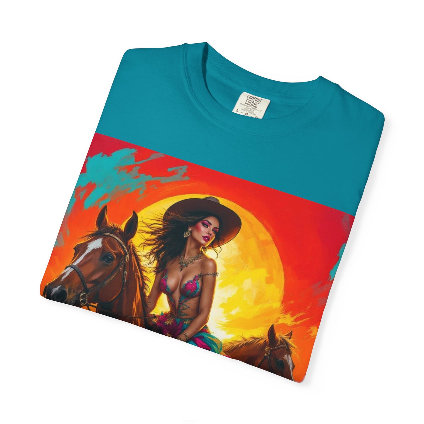 Cowgirl Sunset T-Shirt — Vibrant Western Horse Art Tee